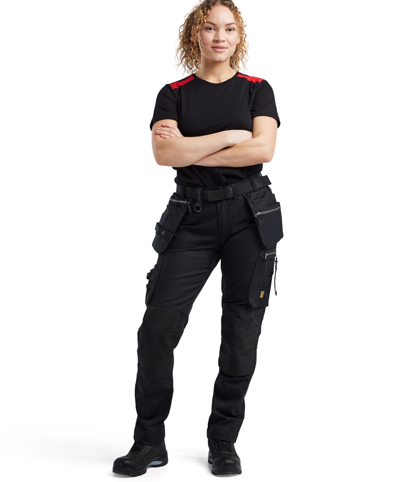 Bl&aring;kl&auml;der hantverksbyxa dam, Svart/Svart