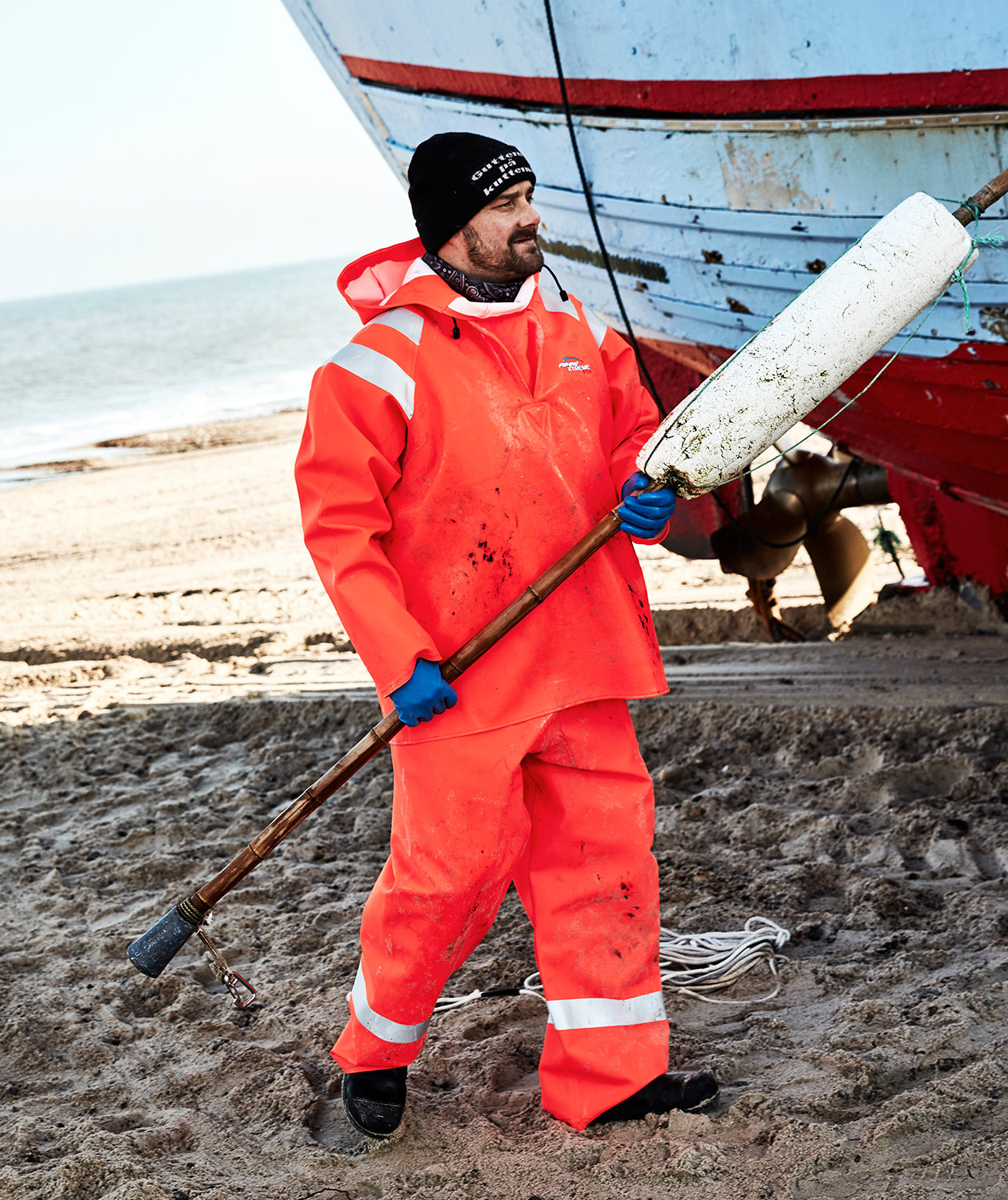 ELKA Fishing Extreme PVC Heavy regnbusseronne, Hi-vis Orange