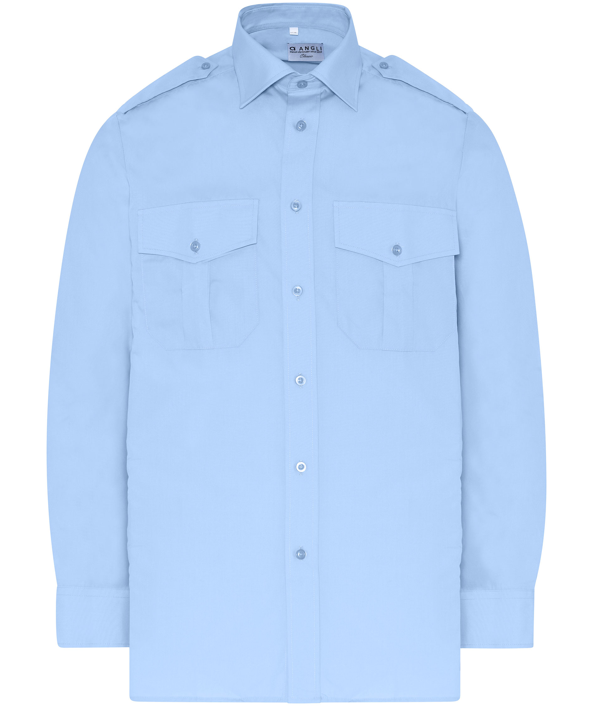 Angli Classic Fit uniformskjorta, Ljusbl&aring;, Ljusbl&aring;, swatch