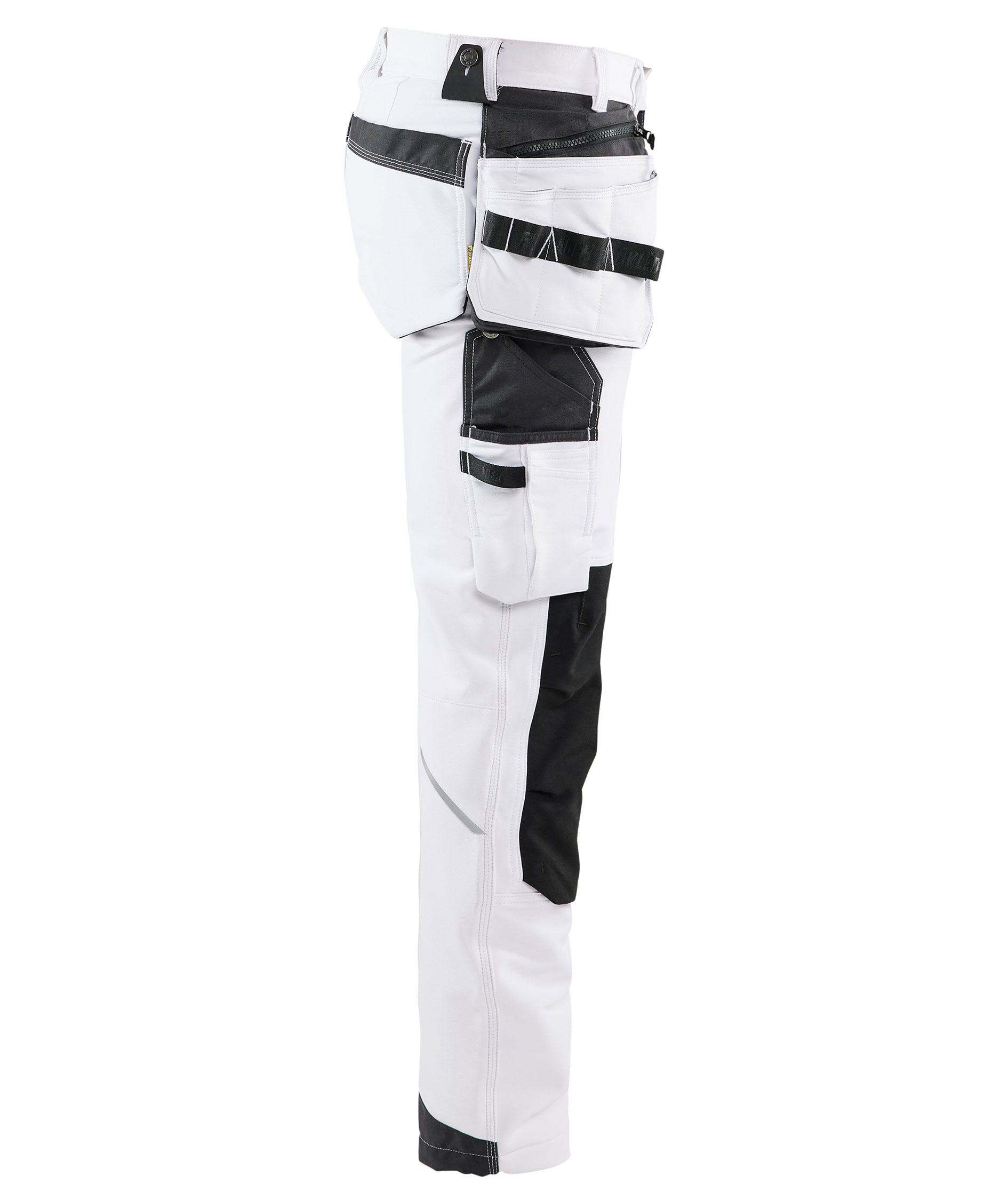 Bl&aring;kl&auml;der arbejdsbukser full stretch, Hvid/m&oslash;rk gr&aring;, large image number 3