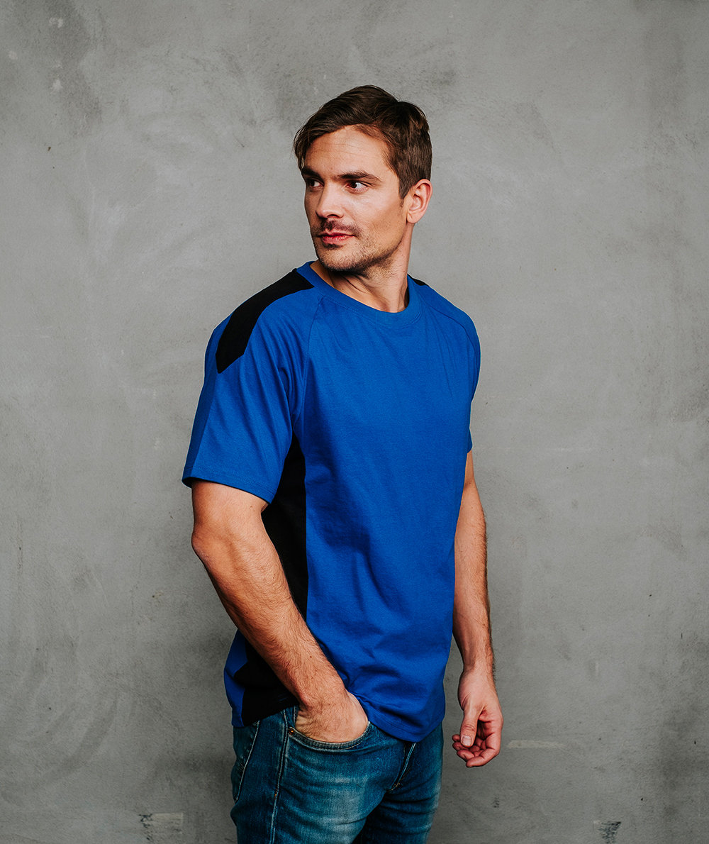 YOU Columbus  T-shirt, Cornflower Blue/Black, Cornflower Blue/Black, large image number 1