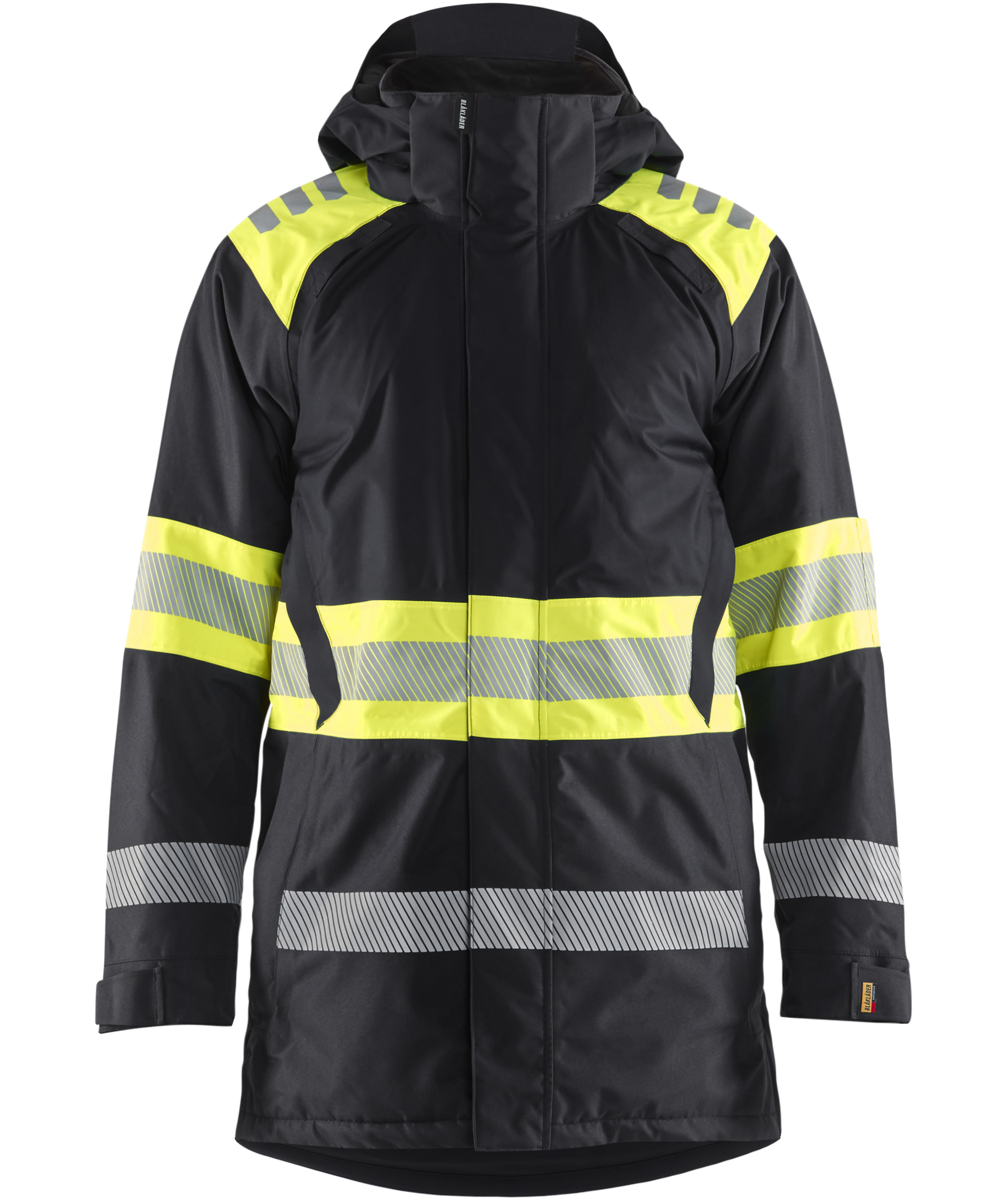 Bl&aring;kl&auml;der vinter parkas, Svart/Varselgul