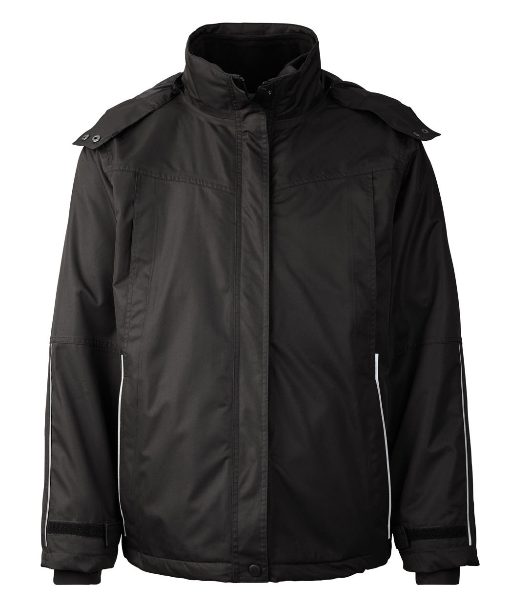 Xplor Care Zip-in skaljakke med aftagelig h&aelig;tte, Sort