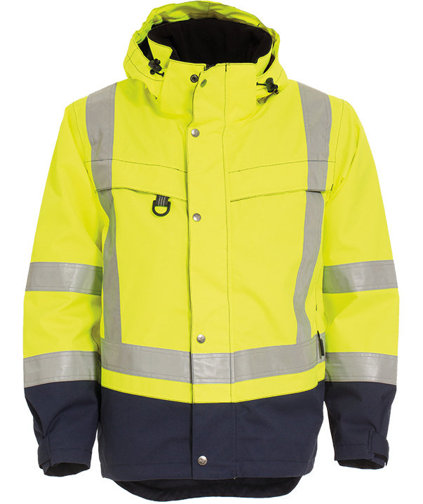 Tranemo CE-ME Shelljacke, Hi-vis gelb/marine