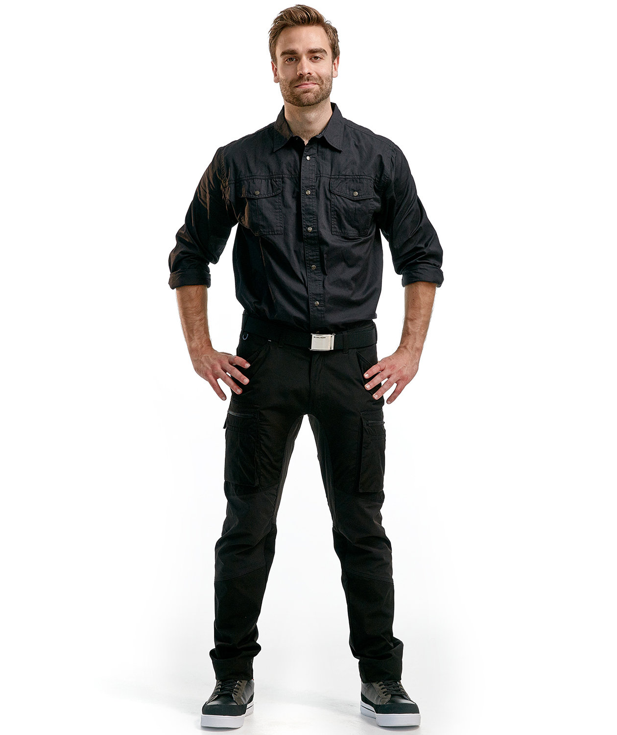 Bl&aring;kl&auml;der twillskjorta, Svart