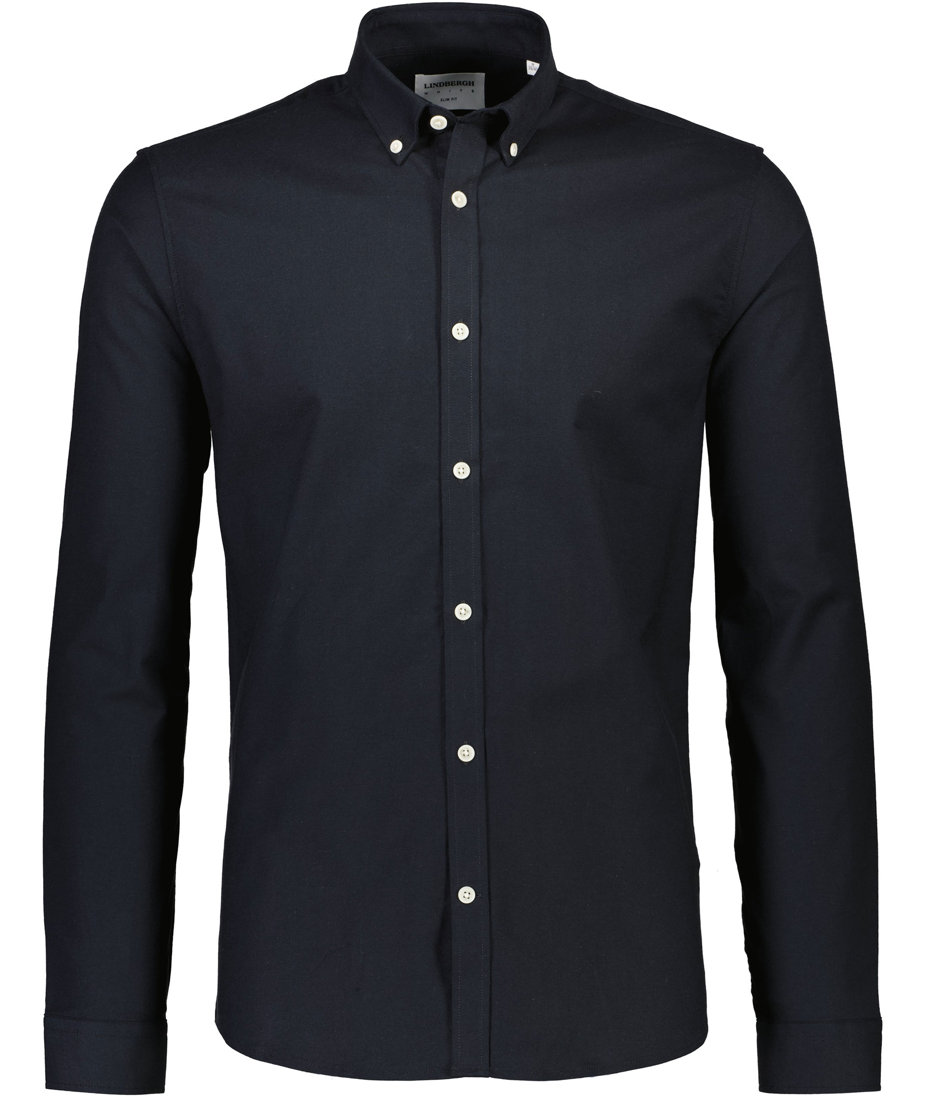 Lindbergh Oxford superflex skjorte, Black, Black, swatch