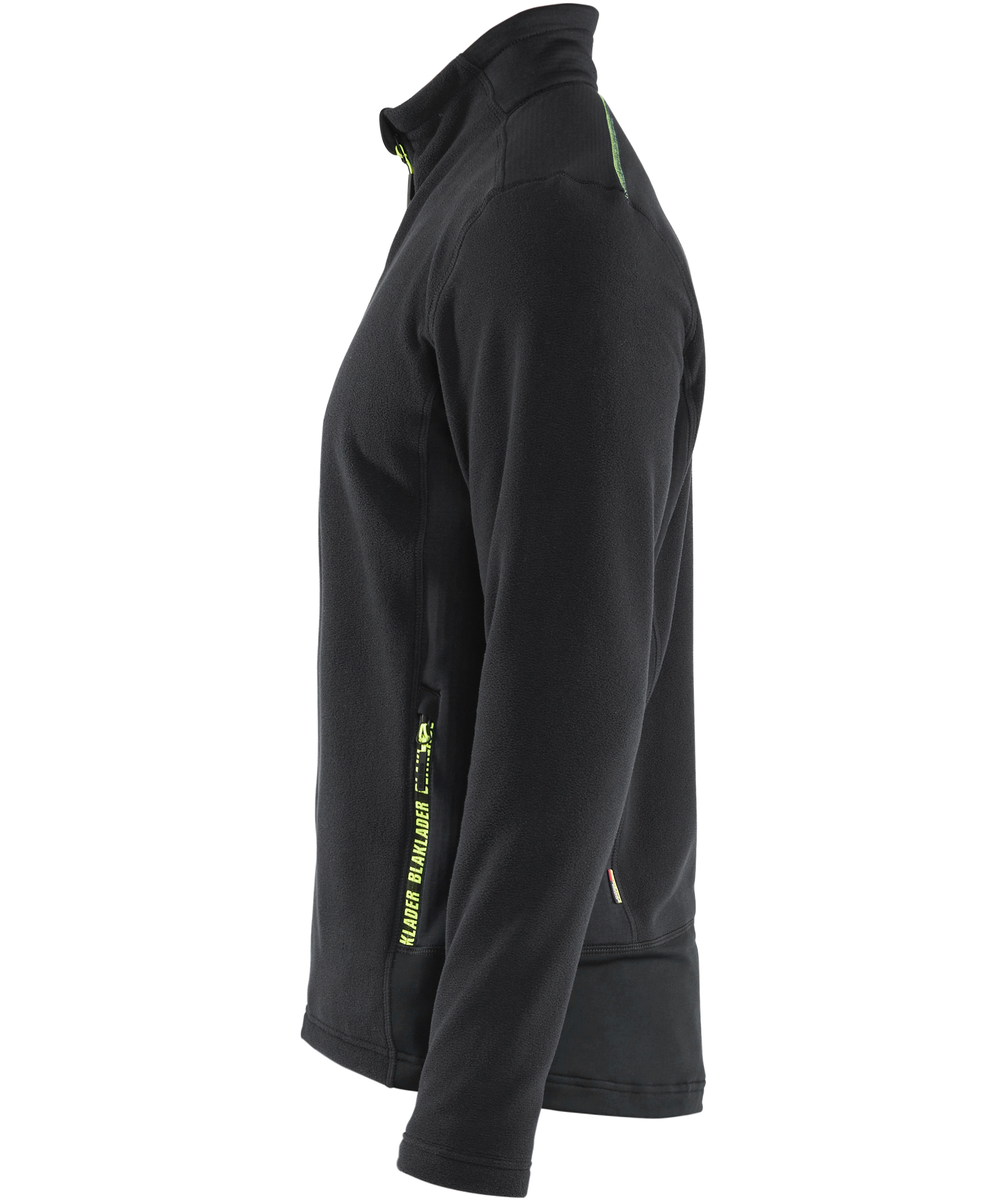 Bl&aring;kl&auml;der Unite microfleece sweater, Black/Hi-Vis Yellow, large image number 3