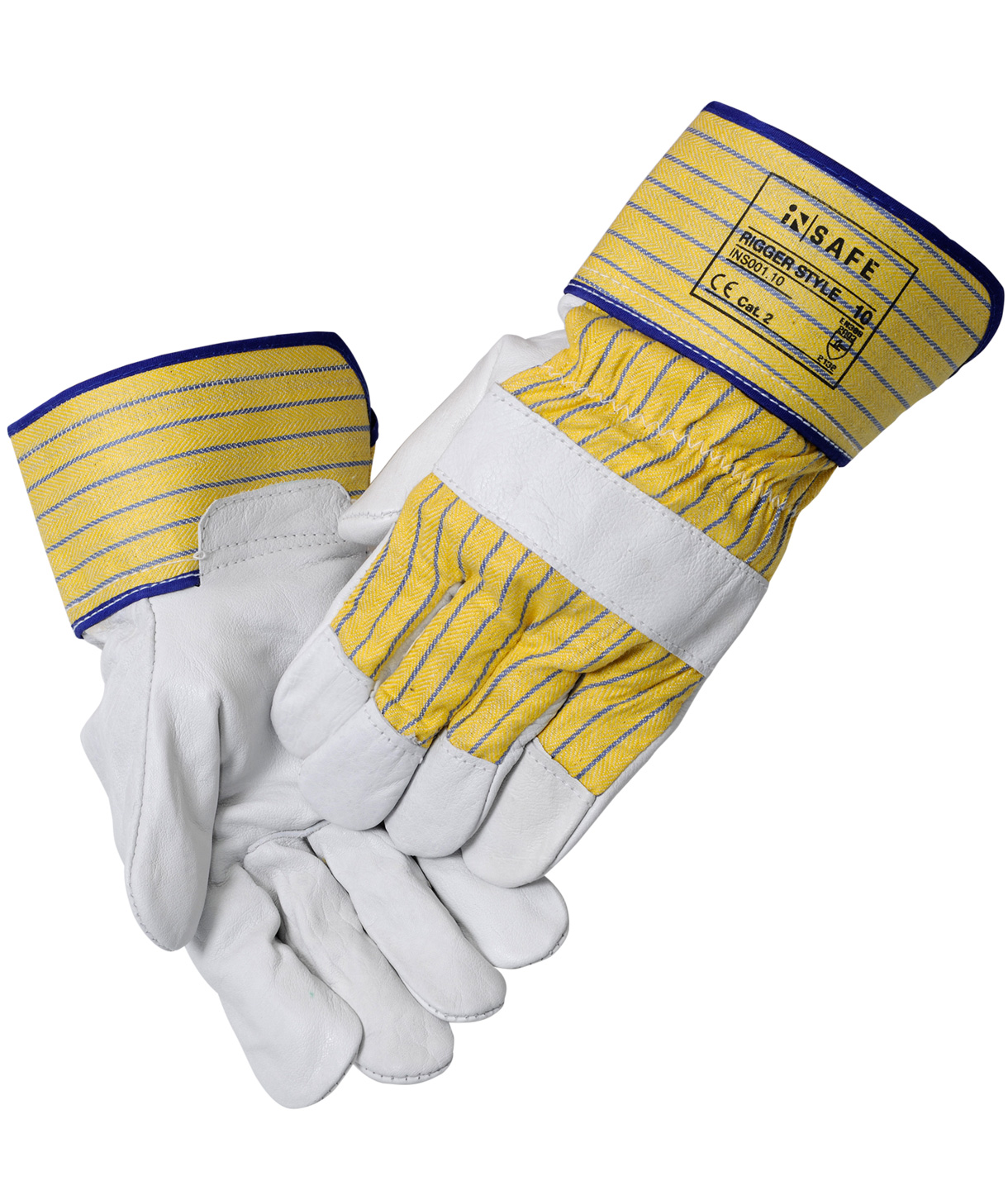OX-ON InSafe Rigger arbetshandskar, Gul/Bl&aring;