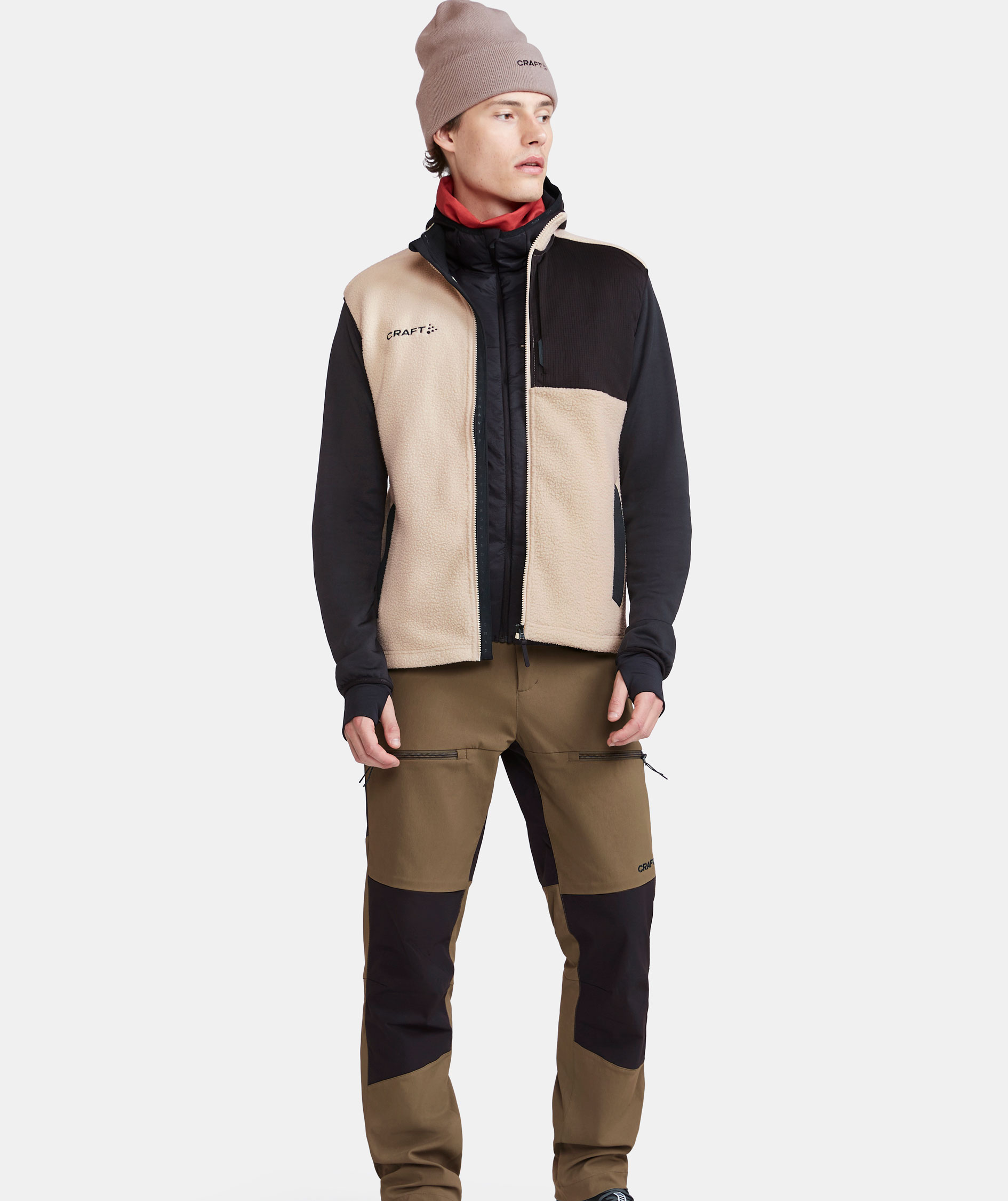 Craft ADV Explore fibre pile vest, Ecru-black, large image number 3