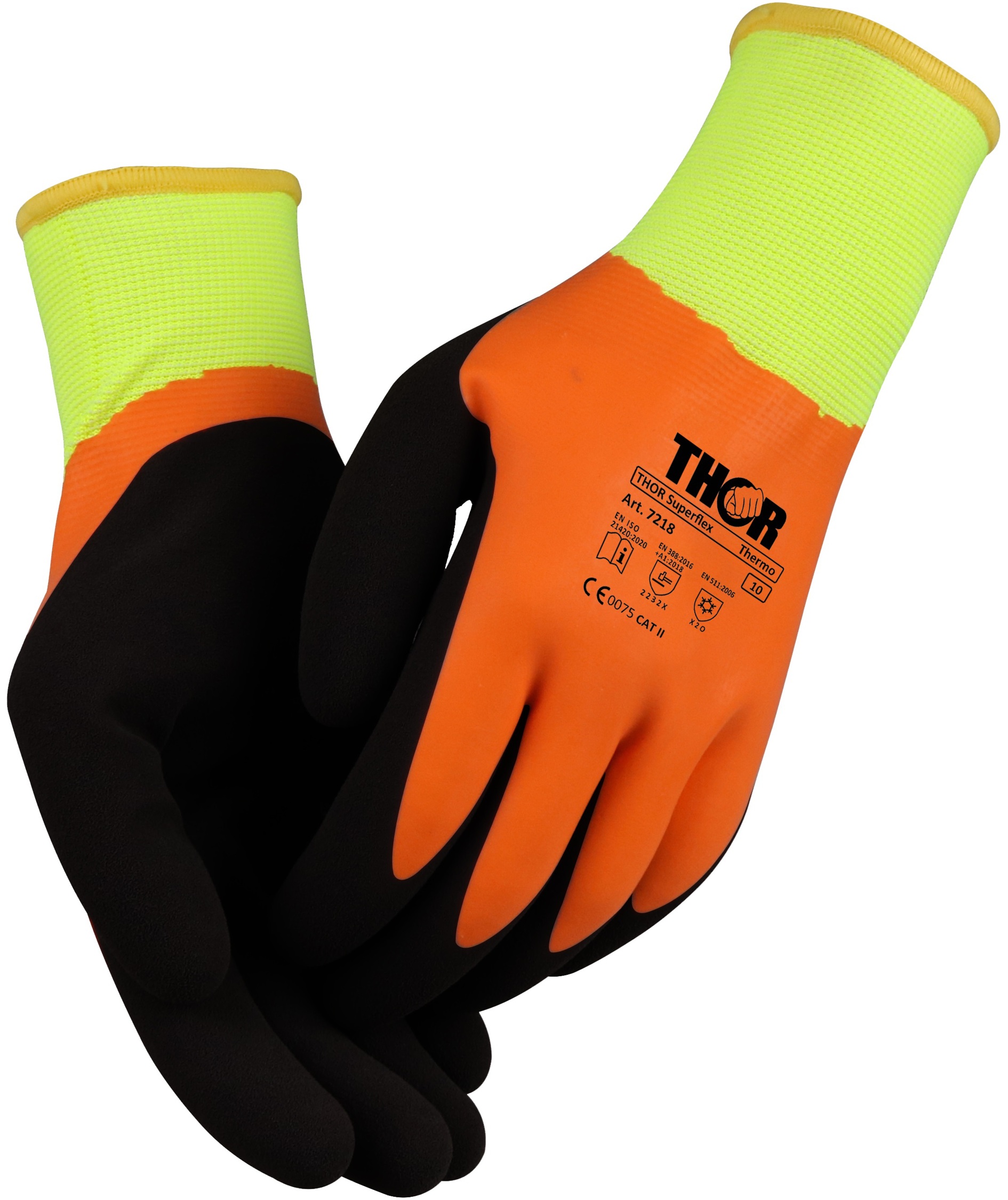 Thor 7218 Superflex Thermohandschuhe, Gelb/Orange