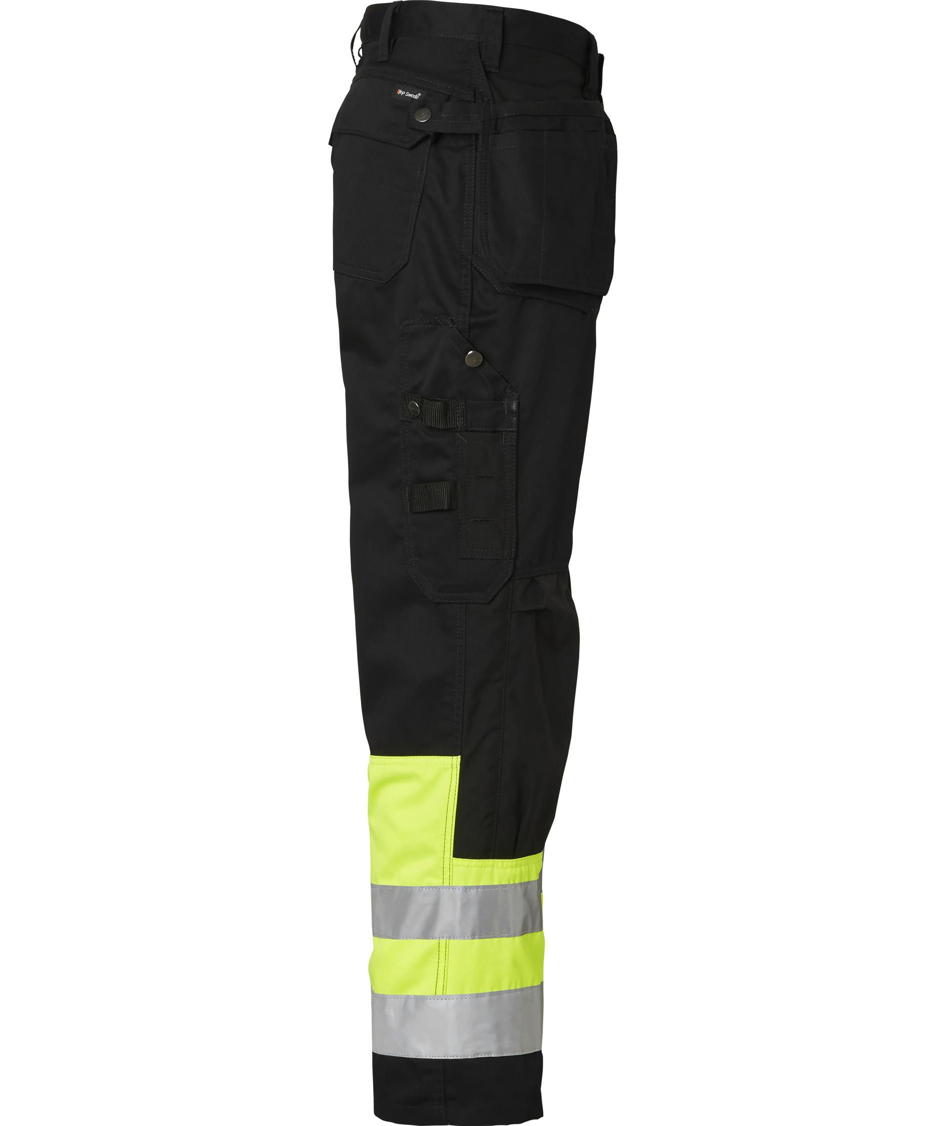Top Swede h&aring;ndv&aelig;rkerbukser 2171, Sort/Hi-Vis Gul, large image number 2