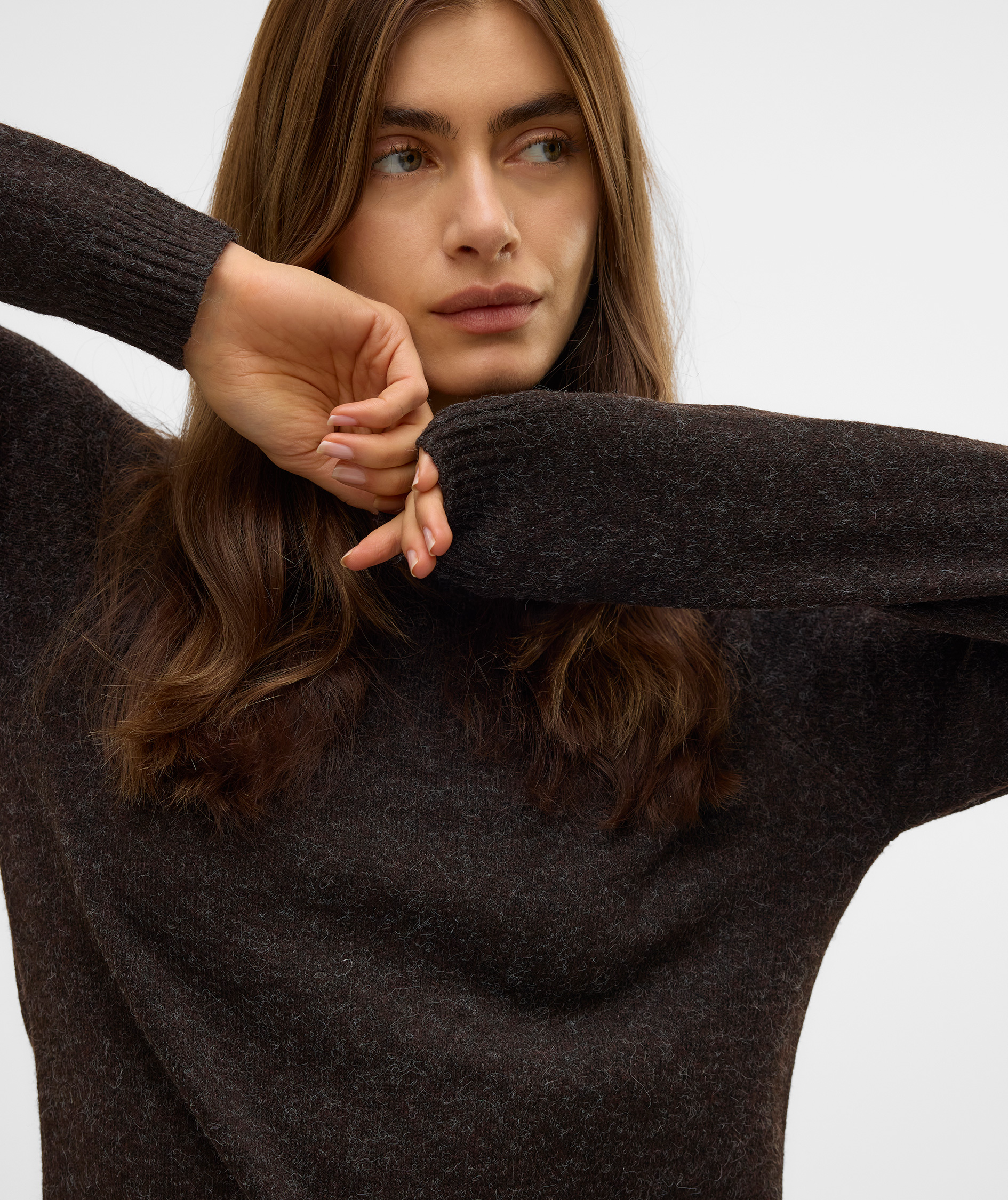 Vero Moda VMDOFFY stickad tr&ouml;ja dam, Chocolate Torte, large image number 4