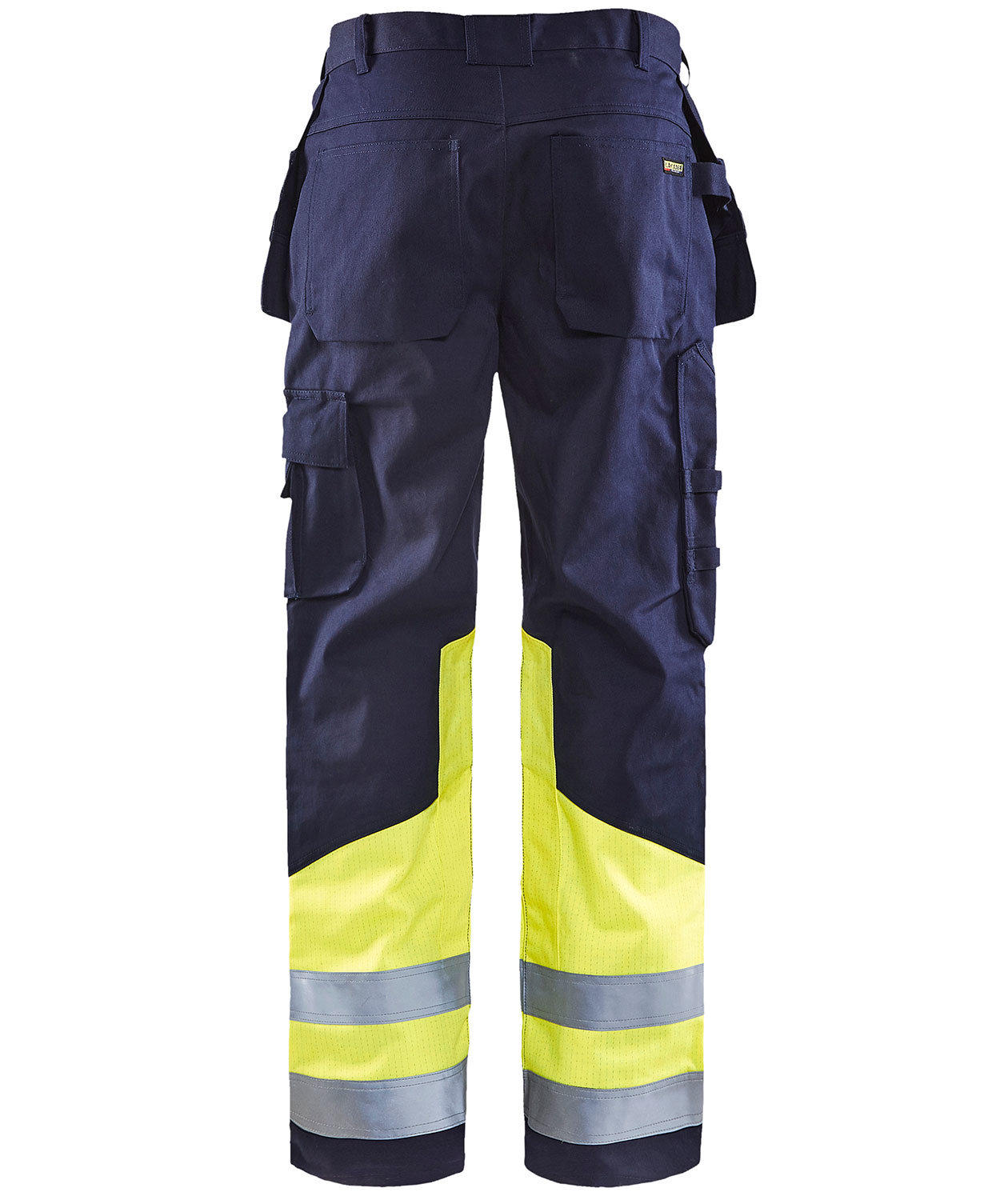Bl&aring;kl&auml;der Multinorm h&aring;ndv&aelig;rkerbukser, Marine/Hi-Vis gul