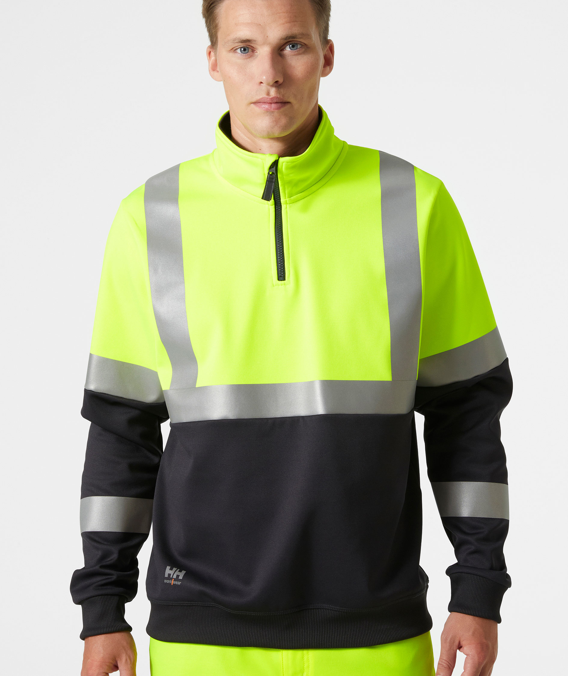 Helly Hansen Addvis half zip sweatshirt, Hi-vis Gul/Ebony, large image number 1