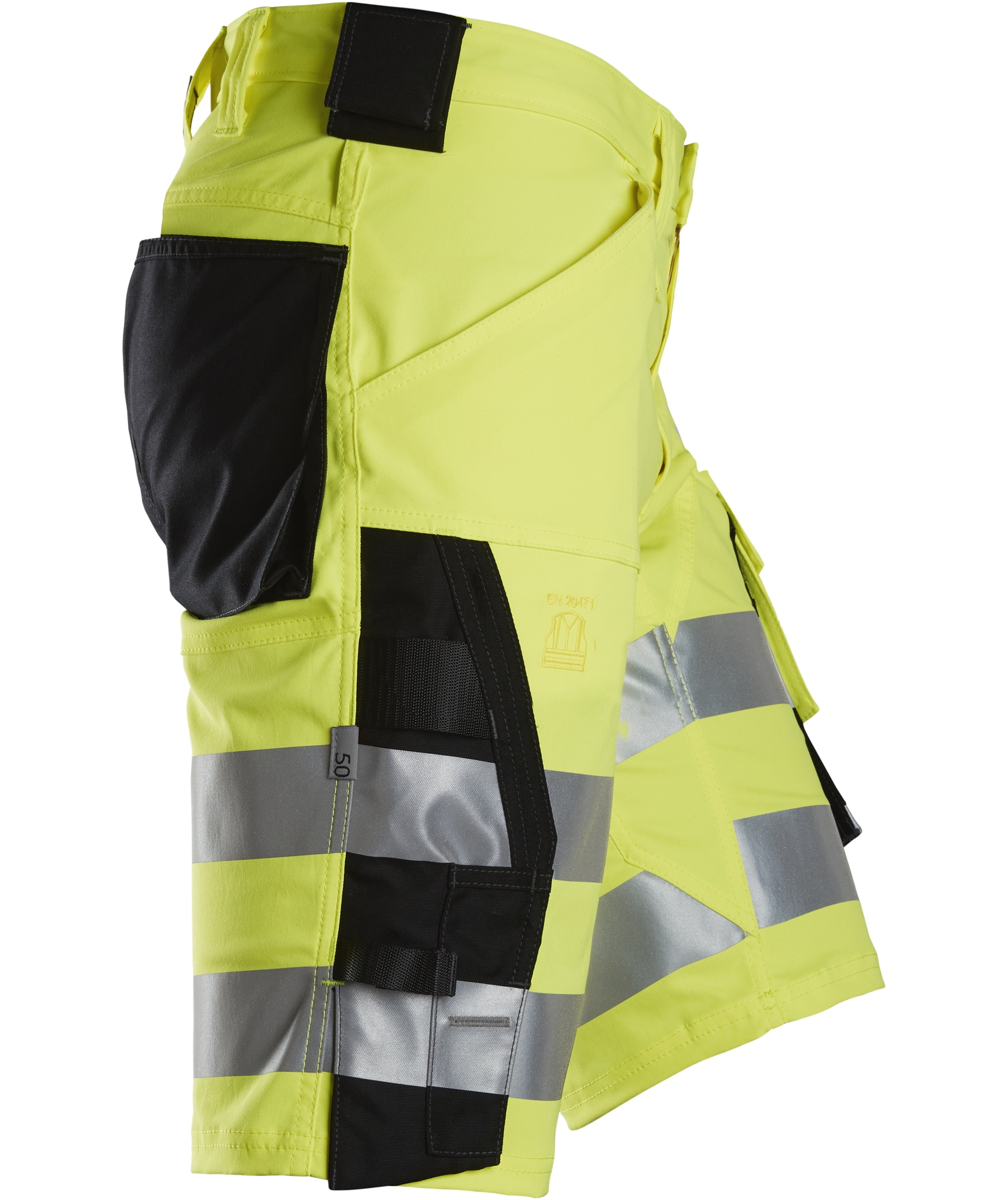 Snickers work shorts 6136, Hi-vis Yellow/Black, large image number 3