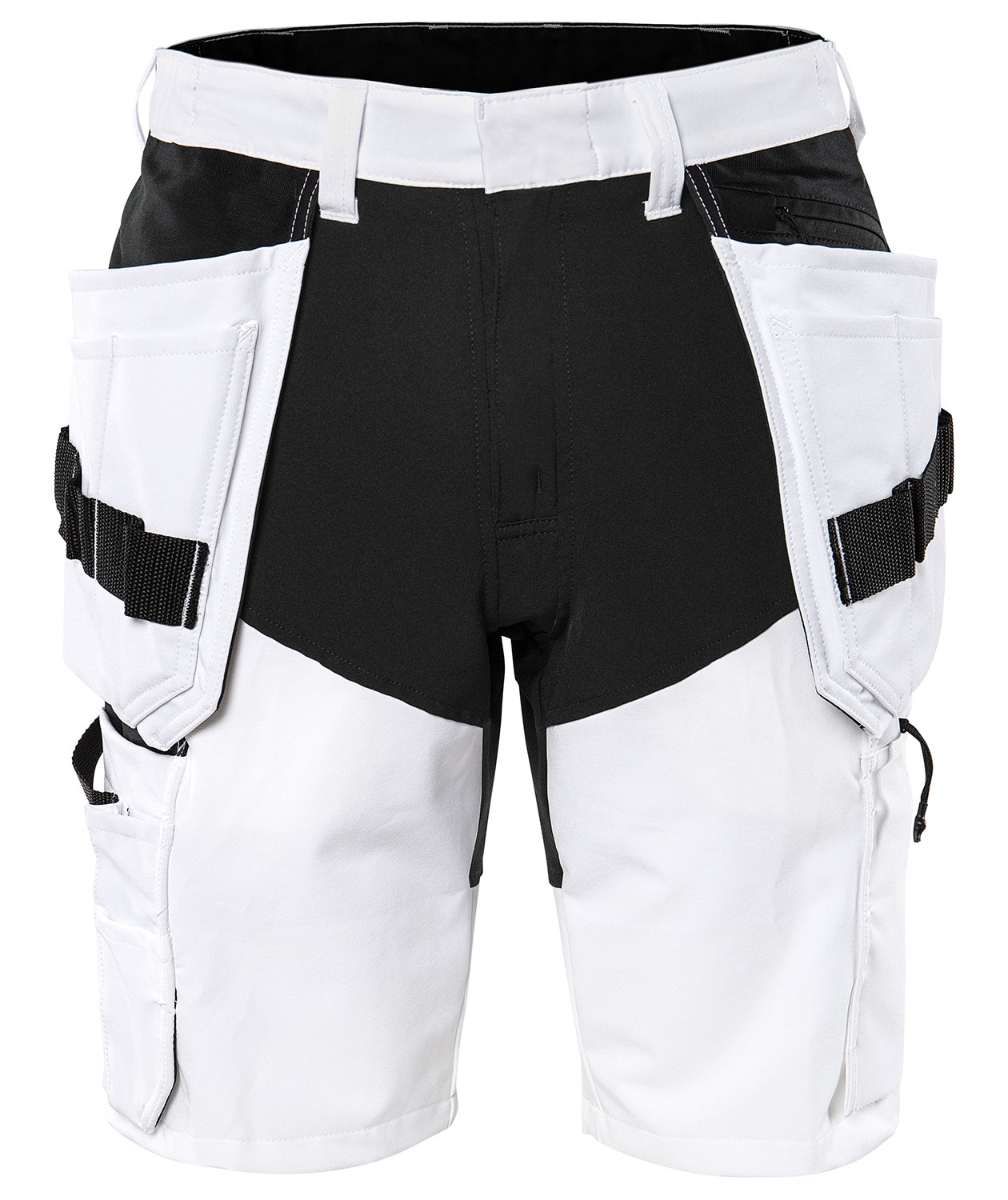 Fristads h&aring;ndv&aelig;rkershorts full stretch 2762 LWS, Hvid/Sort, large image number 0