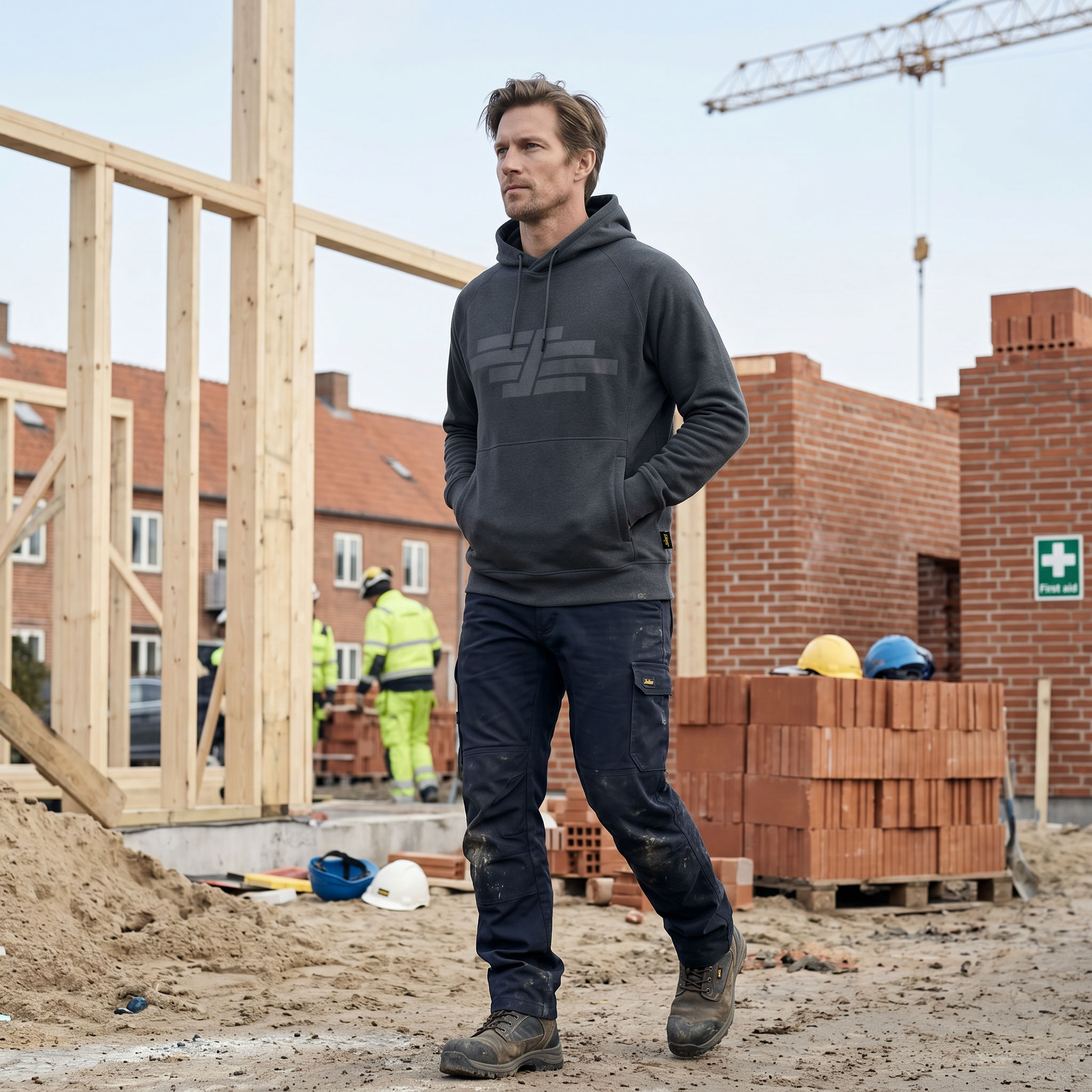 Snickers AllroundWork Polartec&reg; frott&eacute; Hoodie 8075, Steel Grey