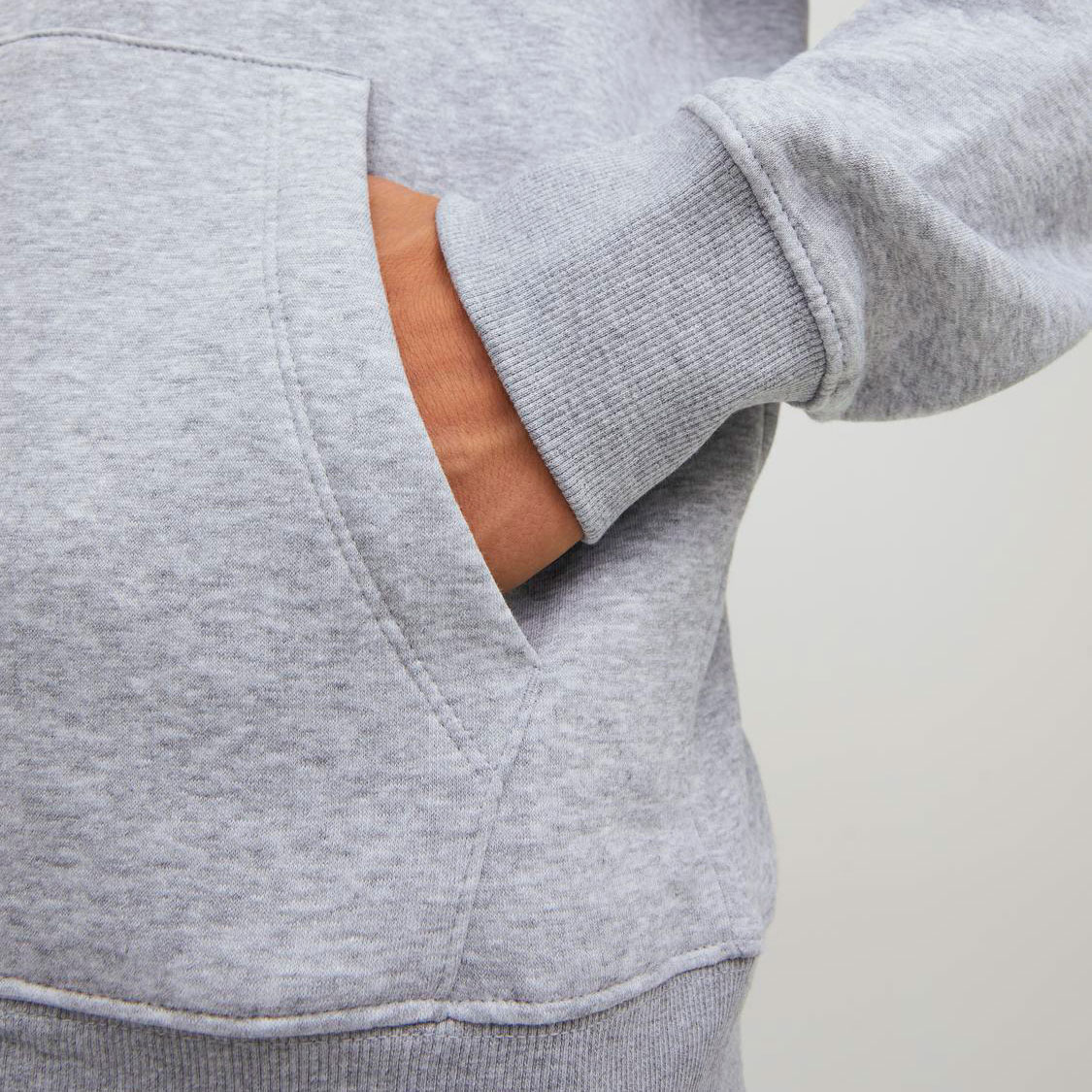 Jack & Jones JJEBRADLEY hoodie med dragkedja, Light Grey Melange, large image number 5