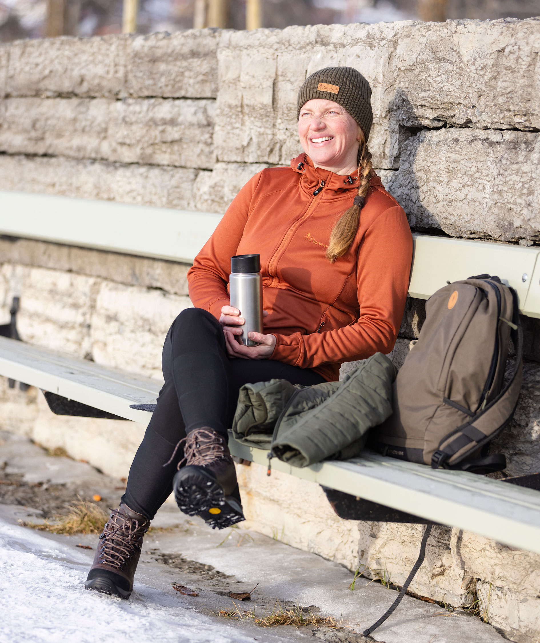 Pinewood Finnveden dame fleecejakke, Terracotta