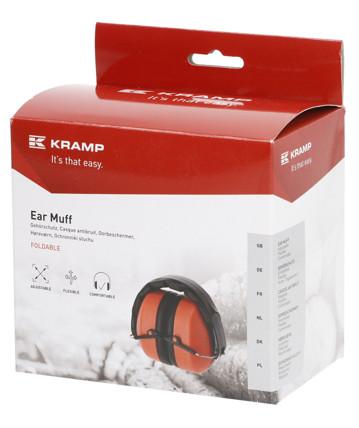 Kramp faltbarer Geh&ouml;rschutz, Rot, Rot, large image number 2