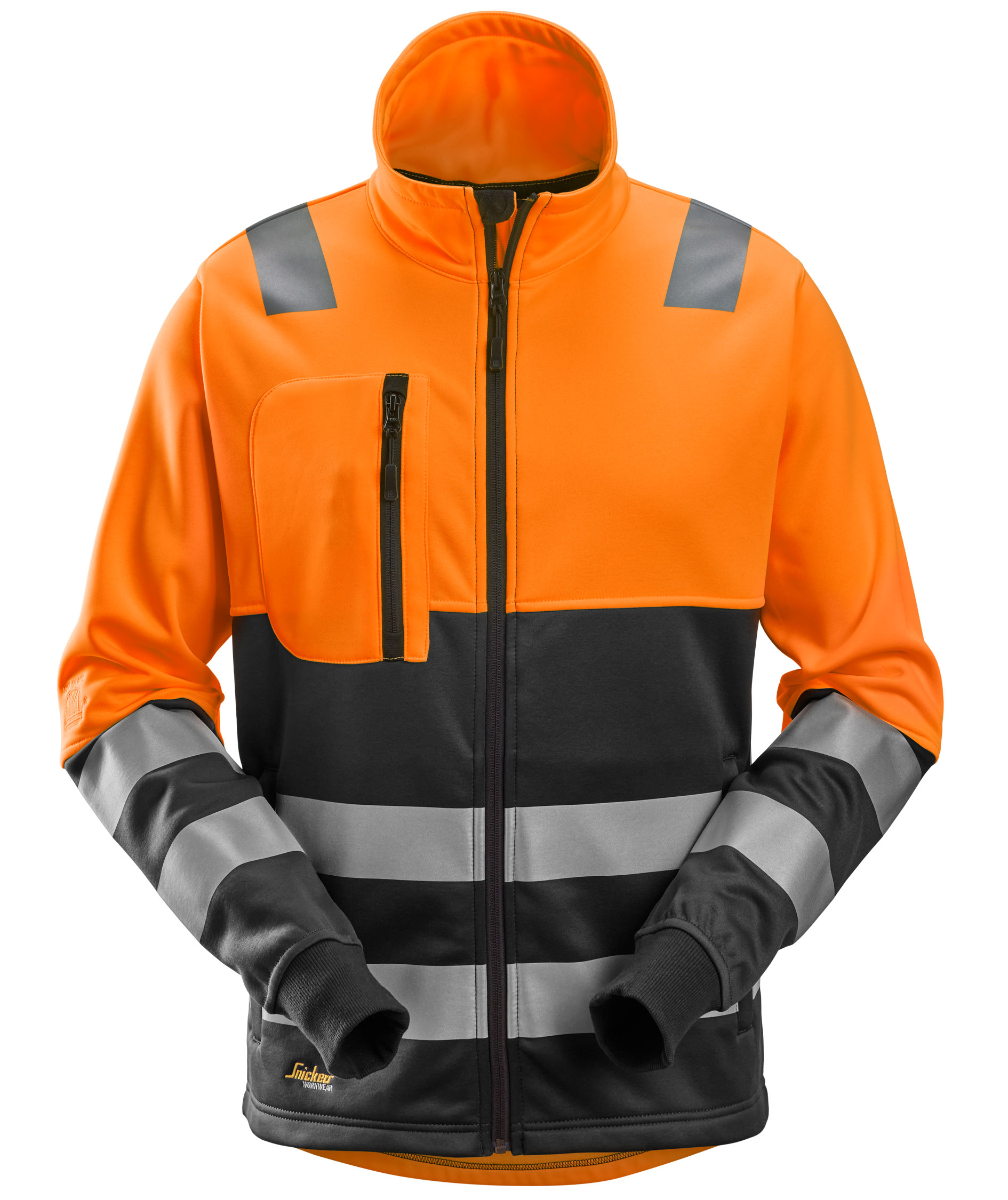 Snickers AllroundWork fleecejakke 8035, Hi-Vis Oransje/Svart, Hi-Vis Oransje/Svart, swatch