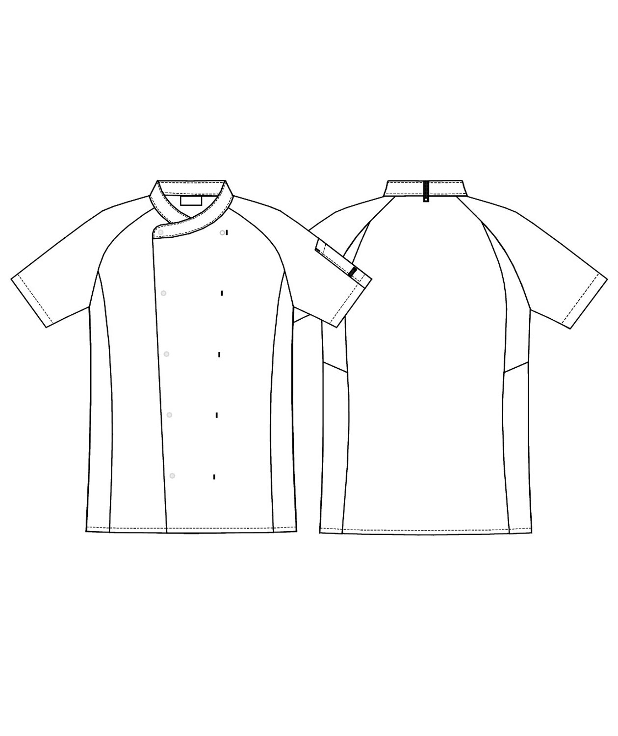 Kentaur kort&auml;rmad kock-/serveringsjacka, Vit, large image number 4