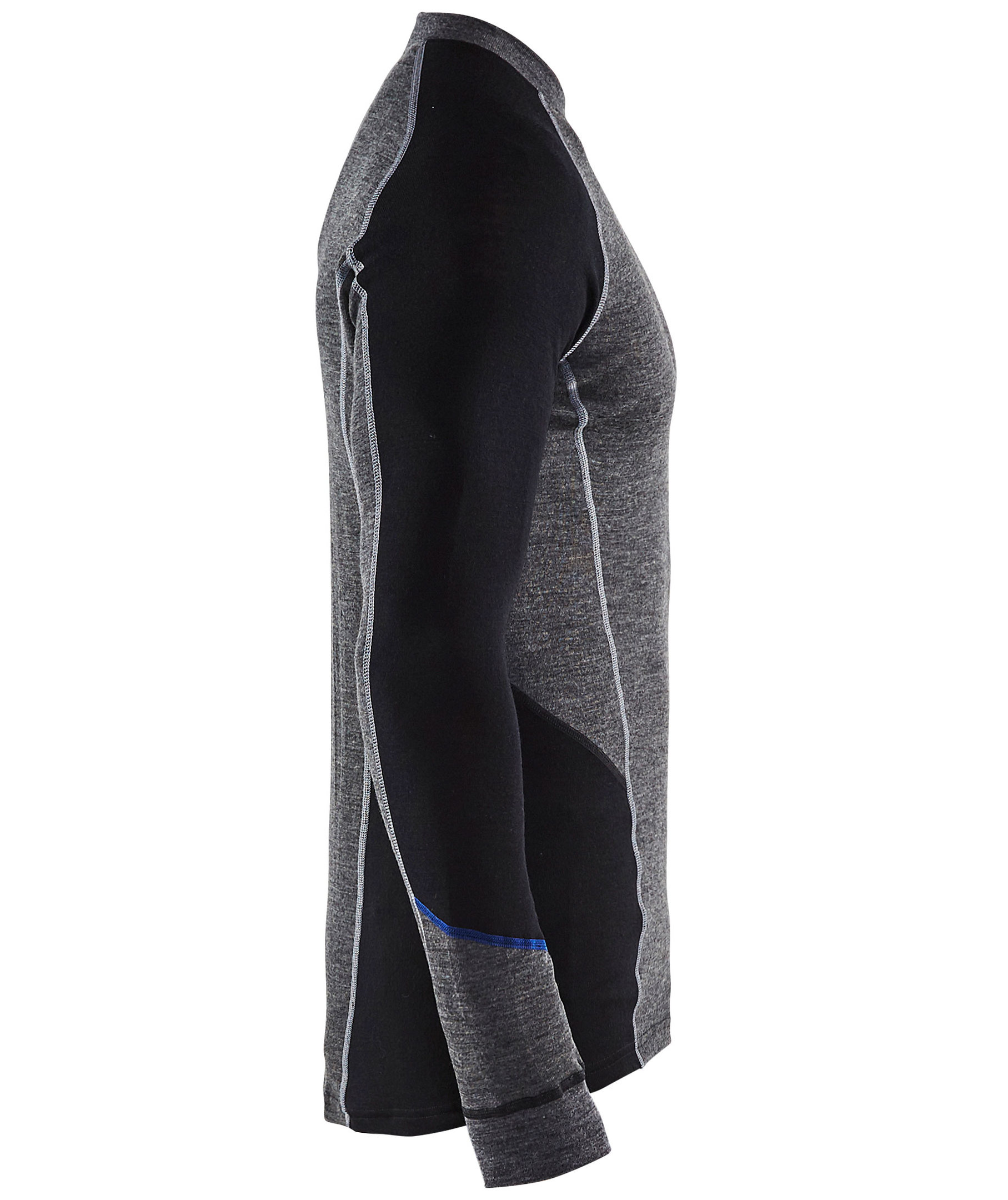 Bl&aring;kl&auml;der WARM underst&auml;ll tr&ouml;ja med merinoull, Gr&aring;/Svart, large image number 2