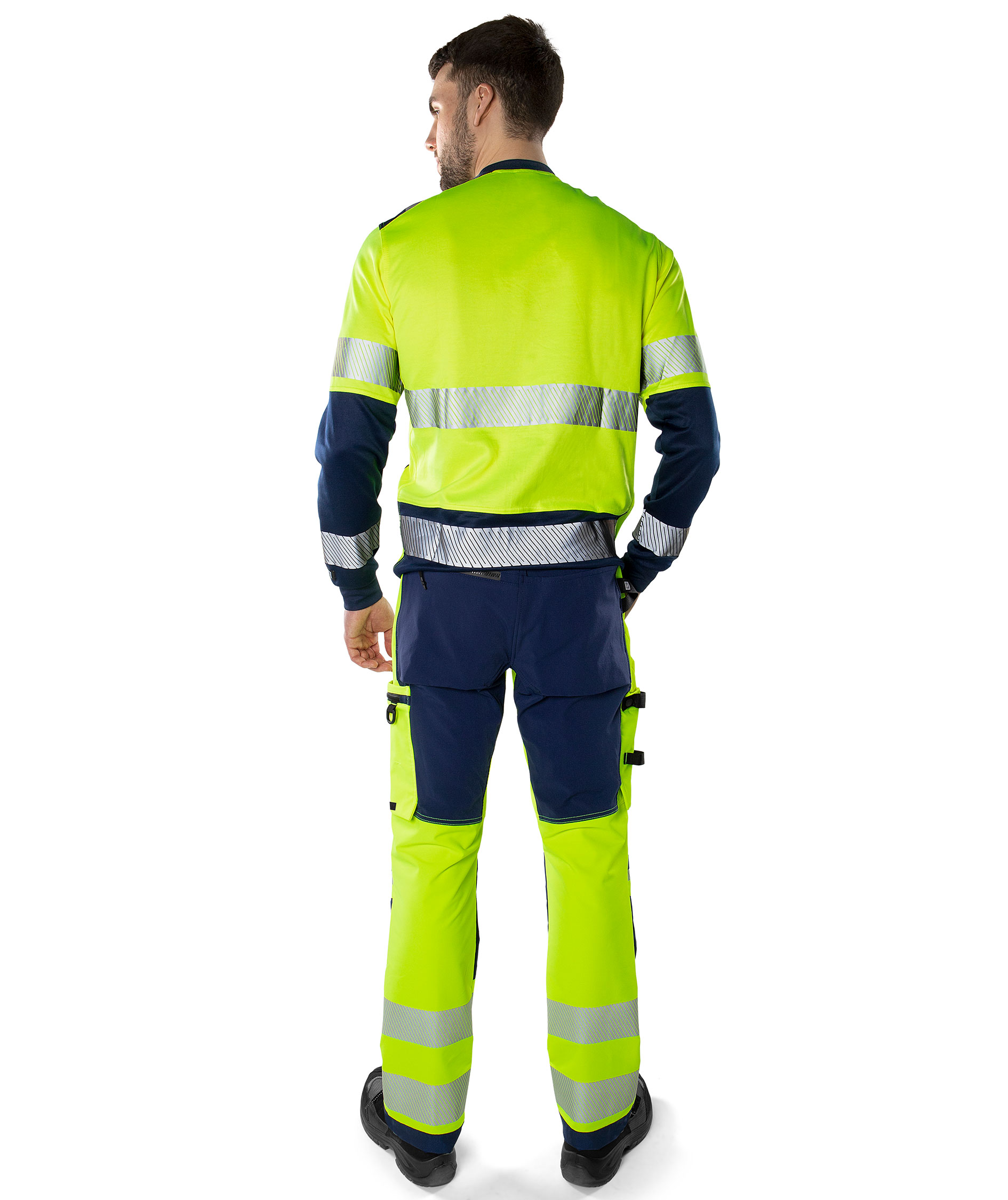 Fristads Green work trousers 2645 GSTP full stretch, Hi-Vis yellow/marine, large image number 3