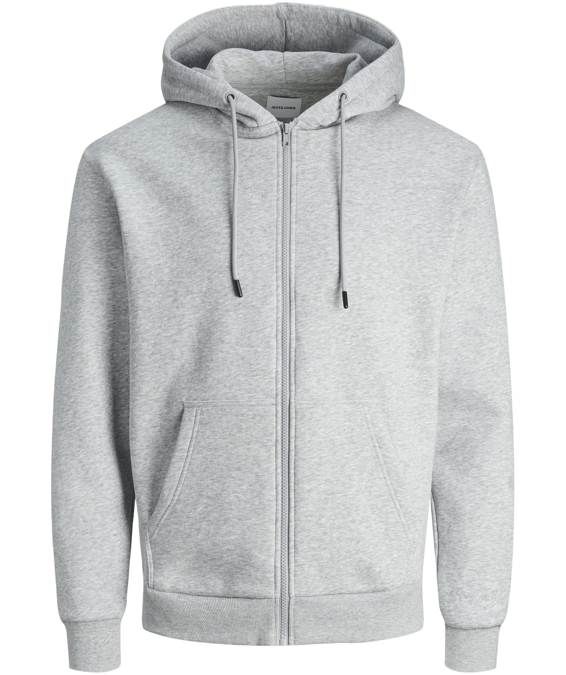 Jack & Jones JJEBRADLEY hoodie med dragkedja, Light Grey Melange, Light Grey Melange, swatch