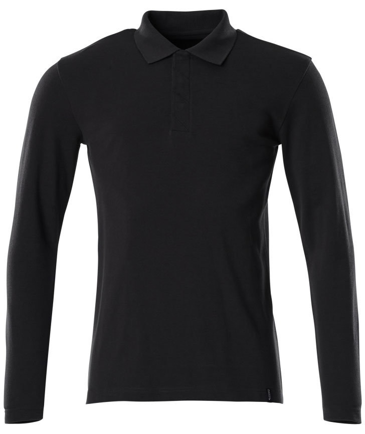 Mascot Crossover langermet polo T-skjorte, Dyp svart, Dyp svart, swatch