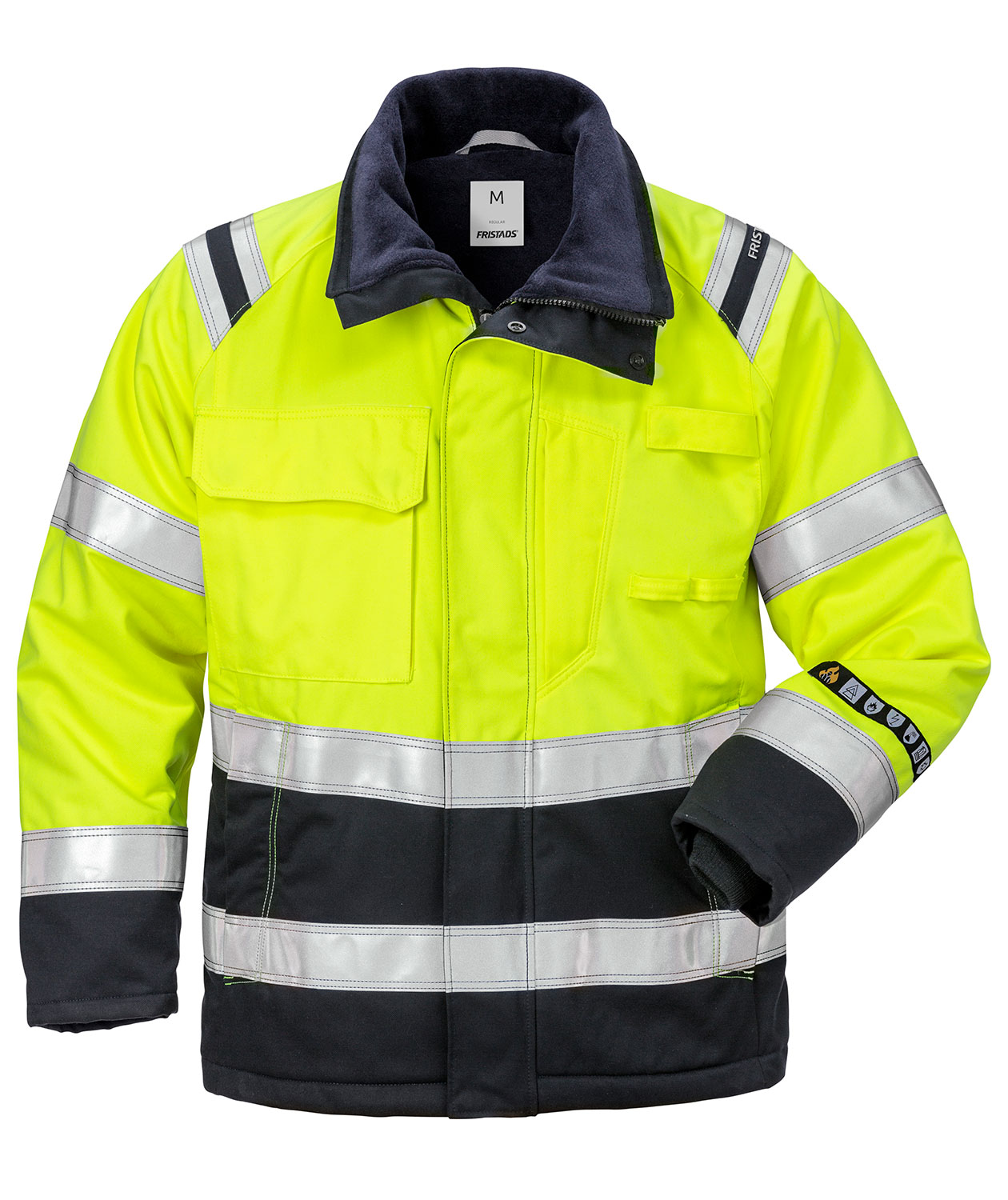 Fristads dame vinterjakke, Hi-Vis gul/marinebl&aring;, large image number 0