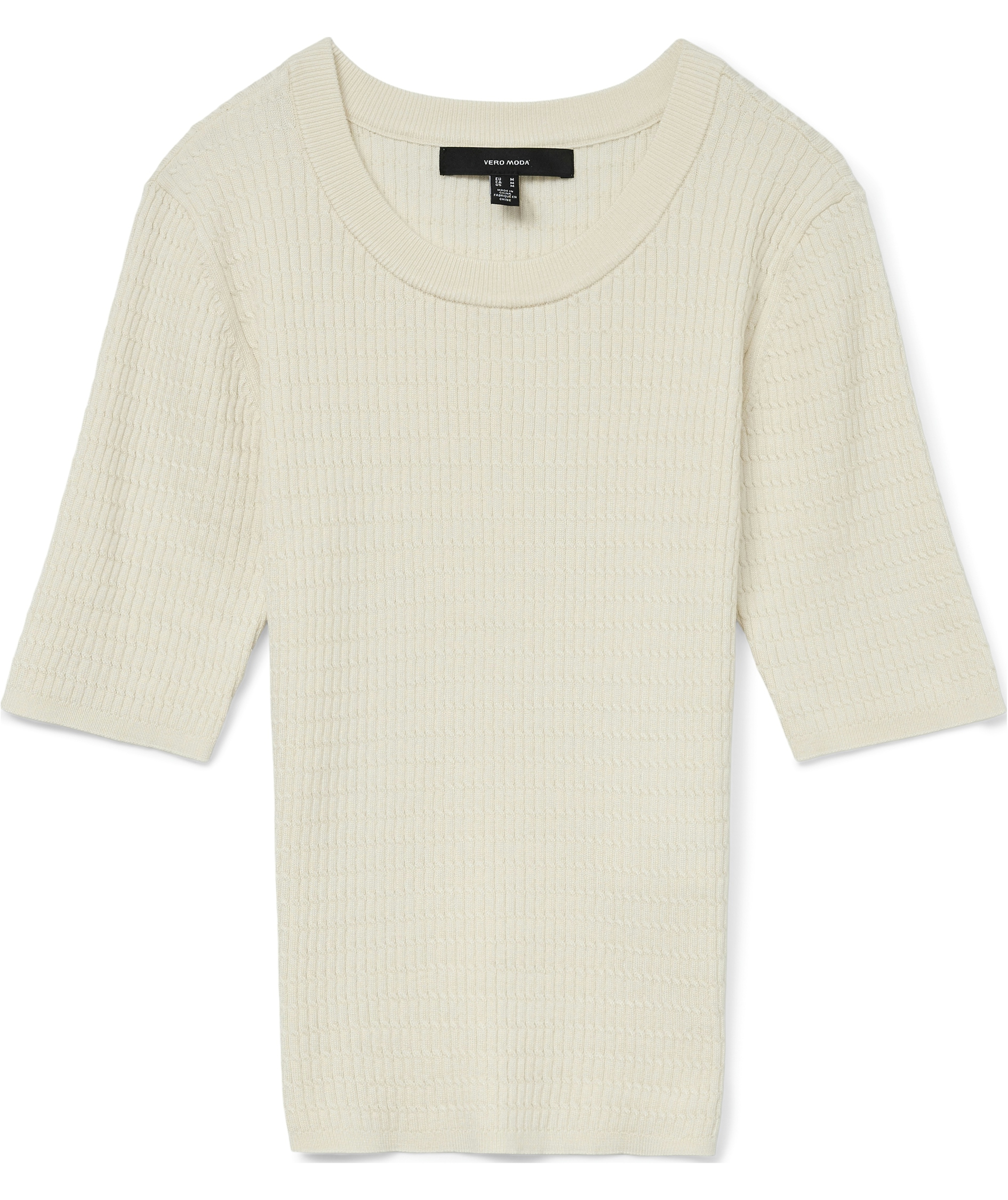 Vero Moda VMSILJE kort&auml;rmad stickad tr&ouml;ja dam, Birch, Birch, swatch