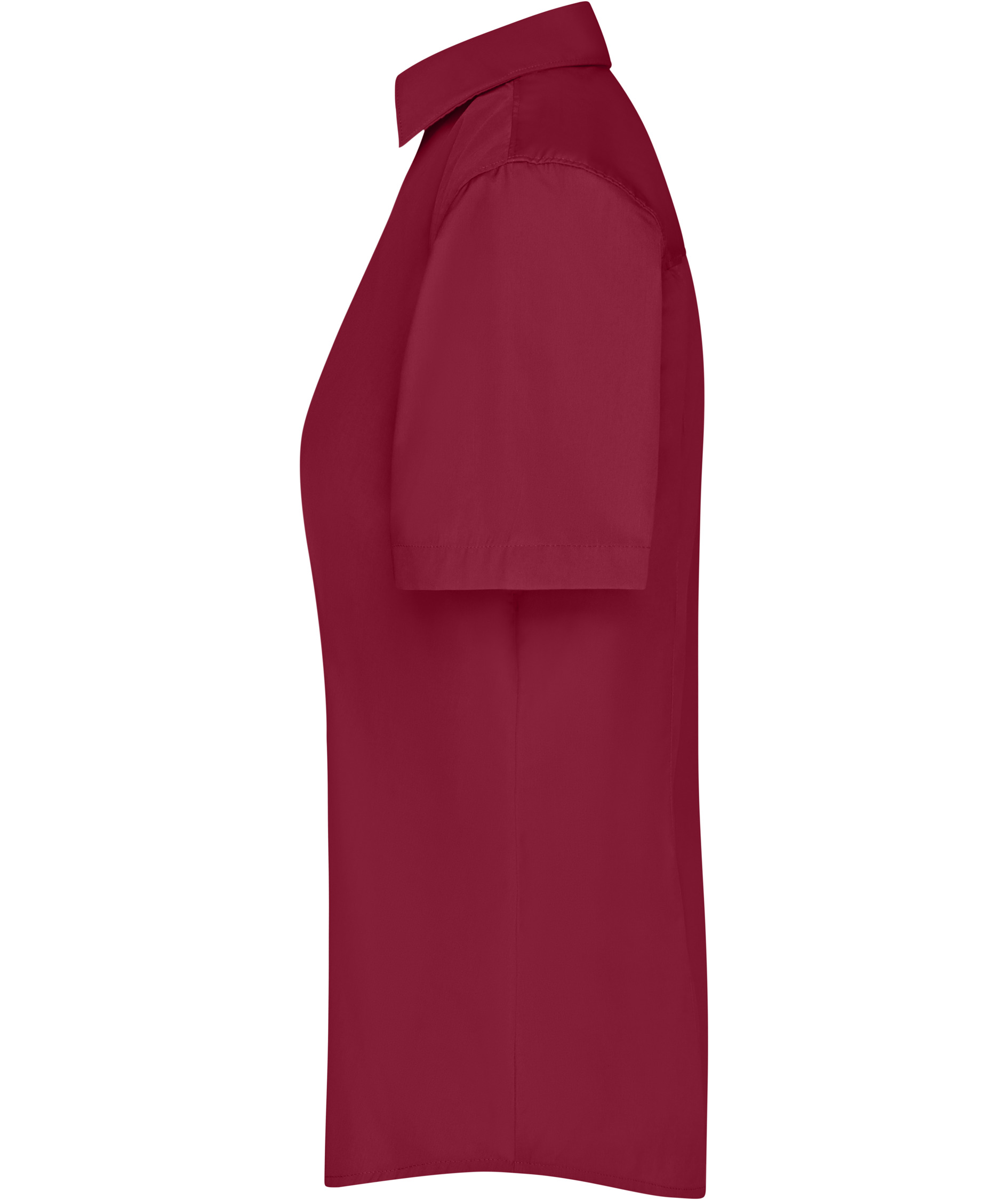 James & Nicholson kort&auml;rmad Modern fit skjorta dam, Vinr&ouml;d, large image number 3