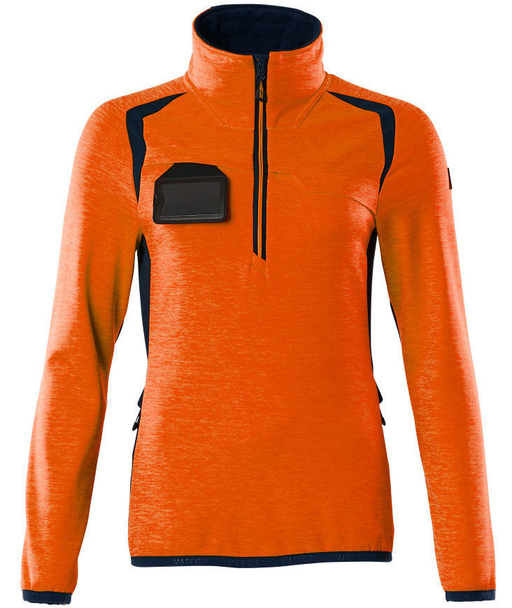 Mascot Accelerate Safe women's fleece sweater, Hi-Vis Orange/Dark Marine, Hi-Vis Orange/Dark Marine, swatch