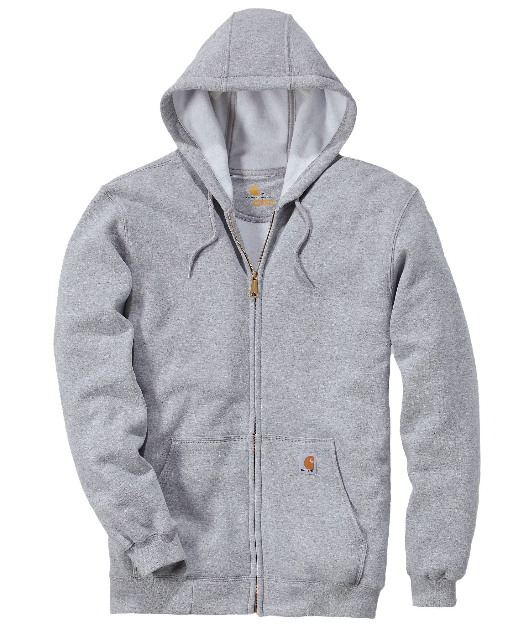 Carhartt Marquette hoodie med dragkedja, Gr&aring;melerad