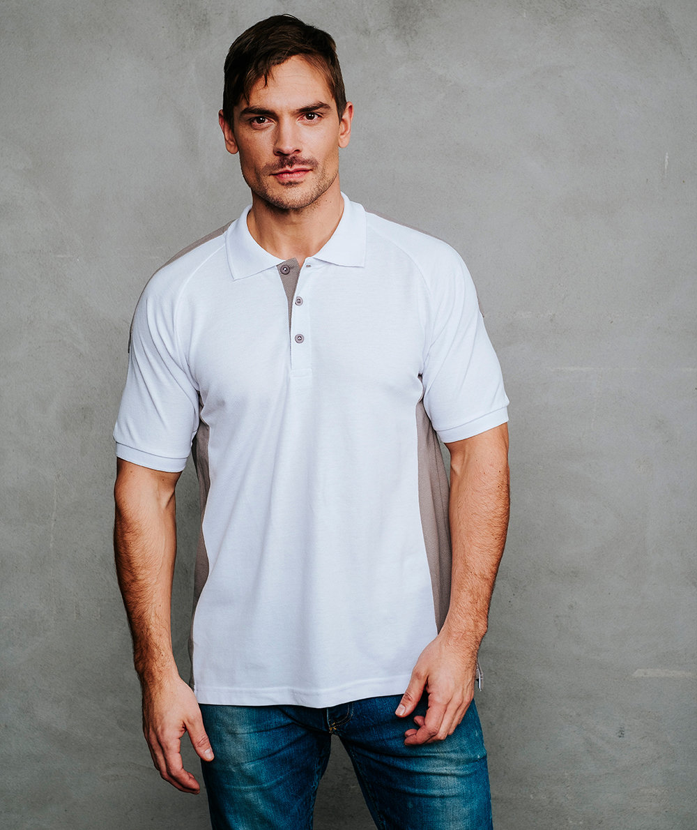 YOU New Haven  polo T-skjorte, Hvit/Gr&aring;, large image number 1