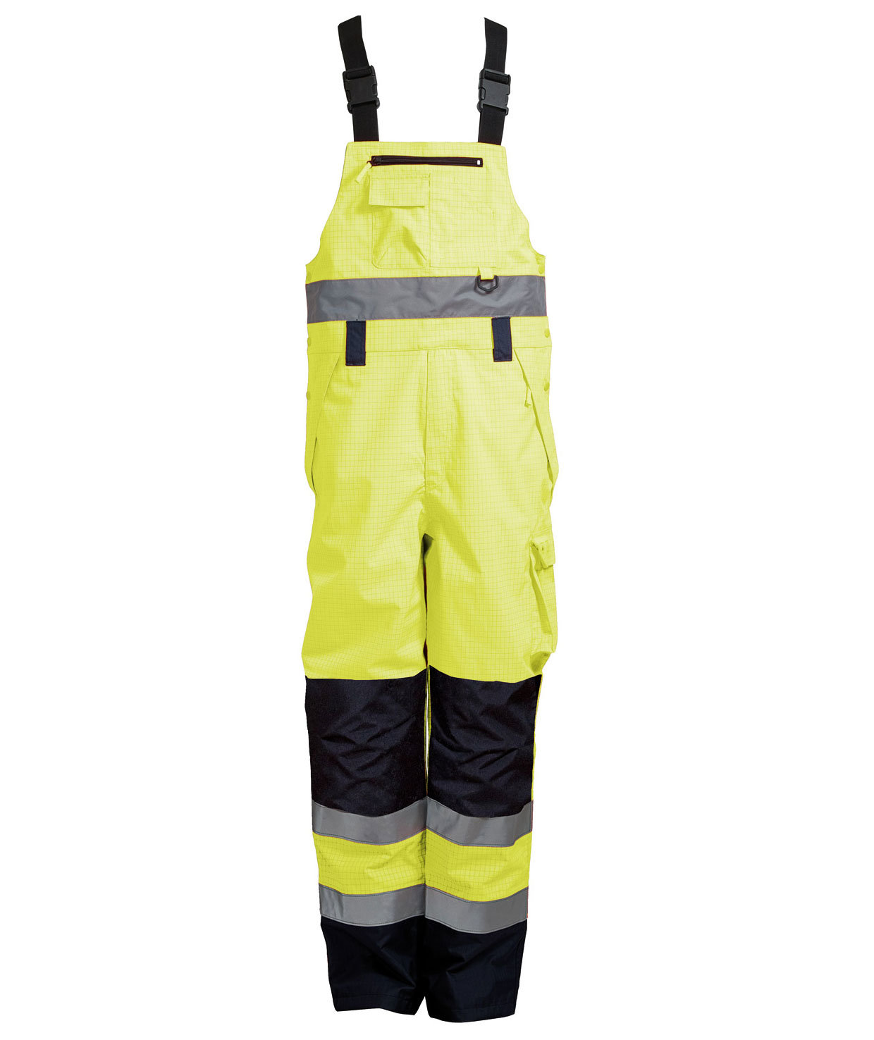 ELKA Securetech Multinorm regnh&auml;ngselbyxa, Varsel yellow/marinbl&aring;