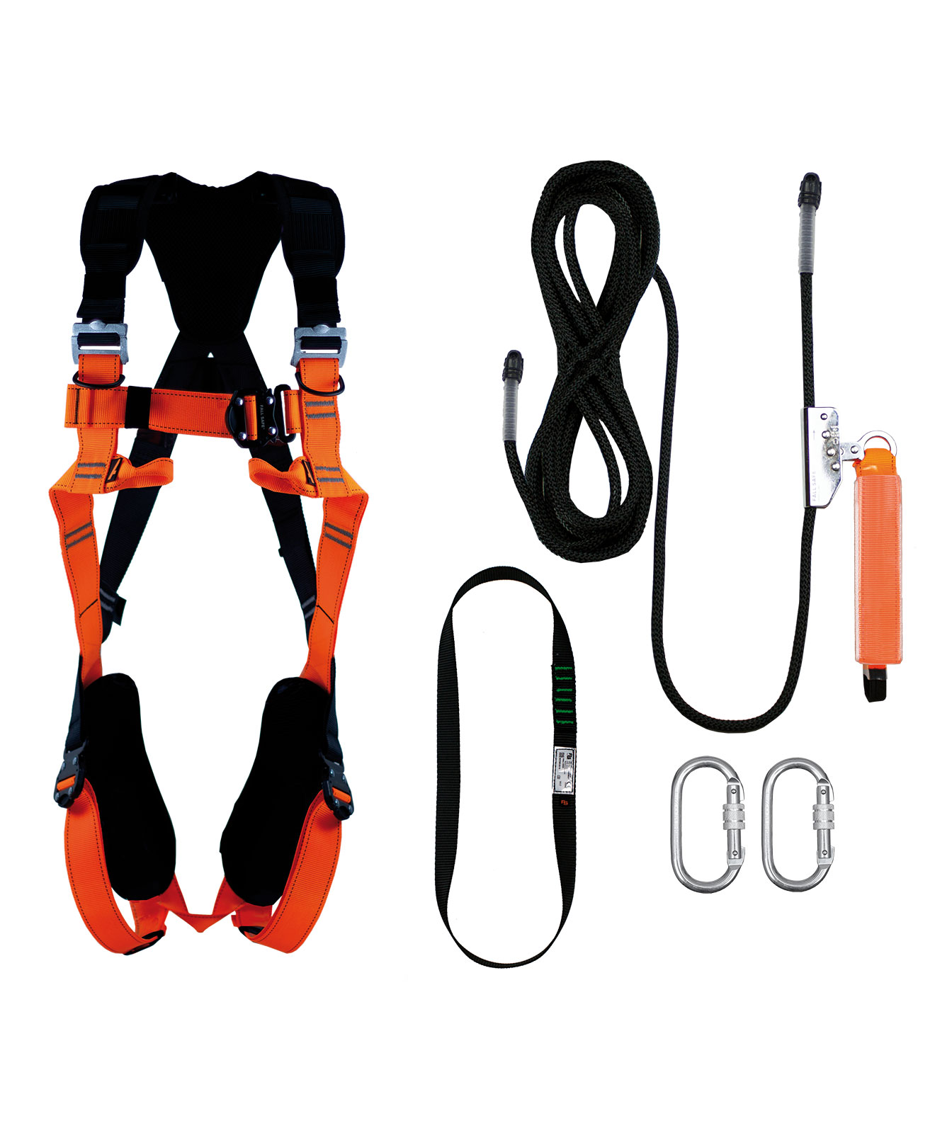 Fall Safe BASIC 3 Fallskyddssele med 20m rep, Svart/Orange