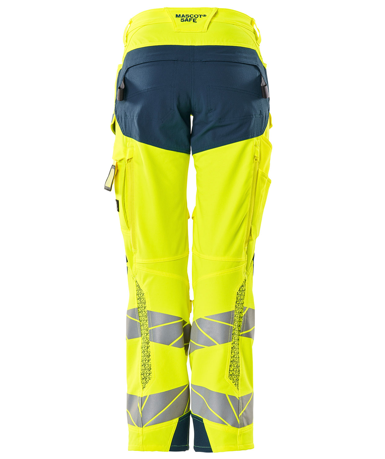 Mascot Accelerate Safe dame arbejdsbukser full stretch, Hi-Vis Gul/M&oslash;rk Petroleum, large image number 1