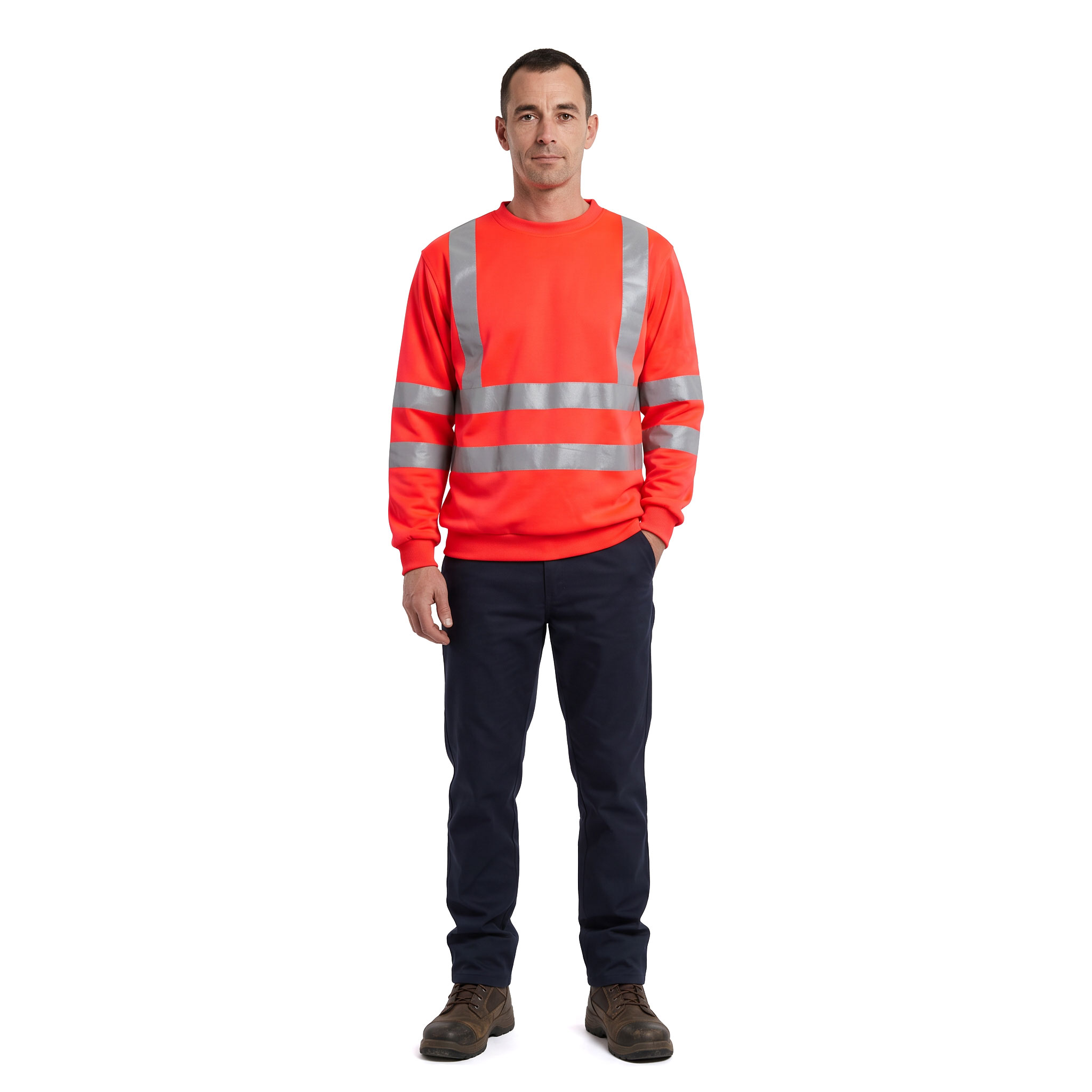 J.A.K. Sweatshirt 11115, Hi-Vis Rot, large image number 2