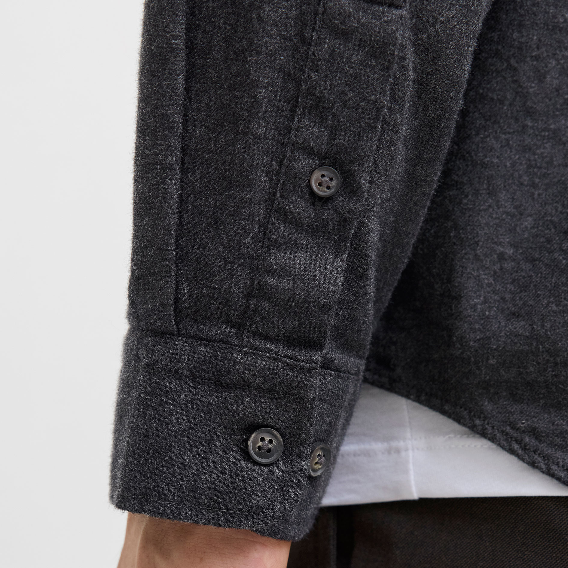 Jack & Jones JJECLASSIC Melange shirt, Dark Grey Melange, large image number 4