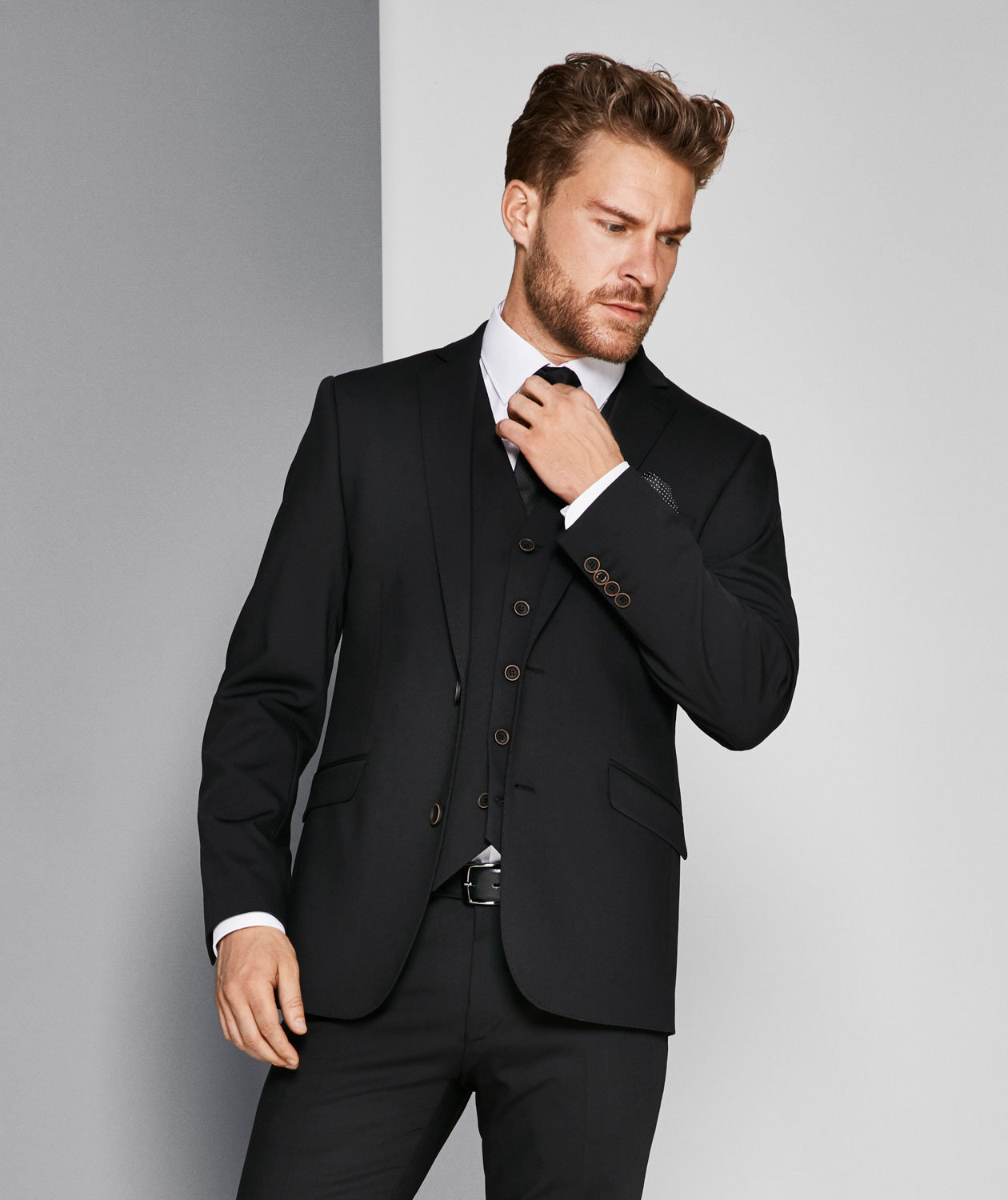 Sunwill Traveller Bistretch Modern Fit kavaj, Black