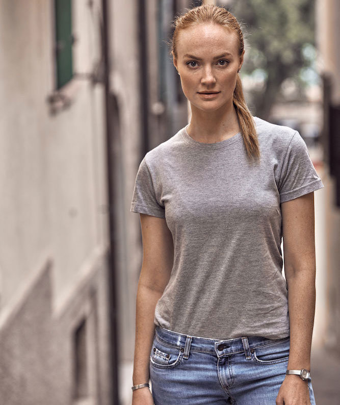 Clique Basic T-shirt dam, Gr&aring;melerad, large image number 4