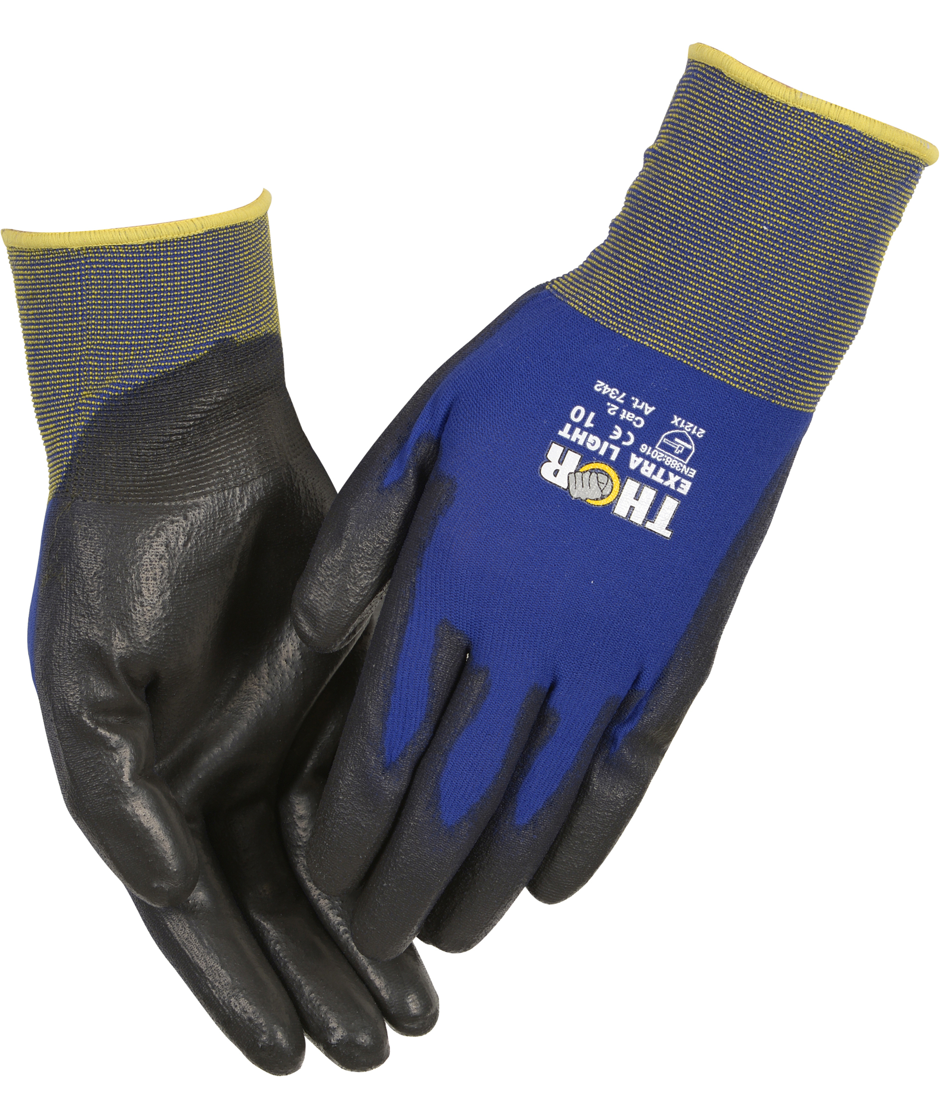 Thor 7342 Extra light work gloves, Blue/Black, large image number 0