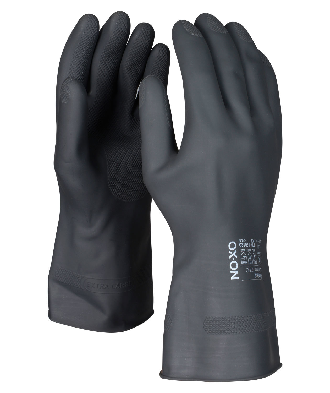 OX-ON Cemical Comfort 6300 kjemikaliebeskyttelseshansker, Svart