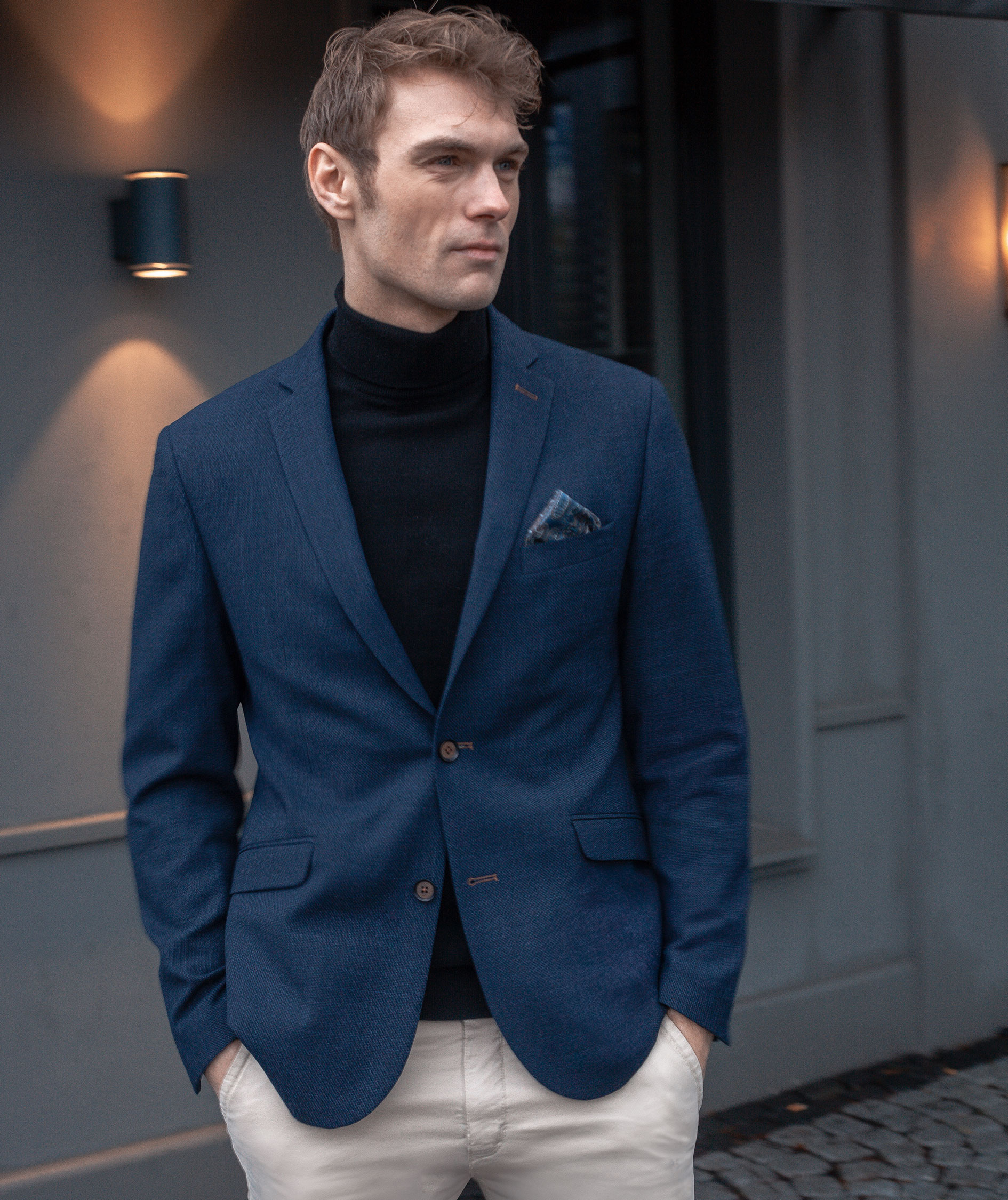 Sunwill Modern fit kavaj med ull, Dark navy, large image number 1