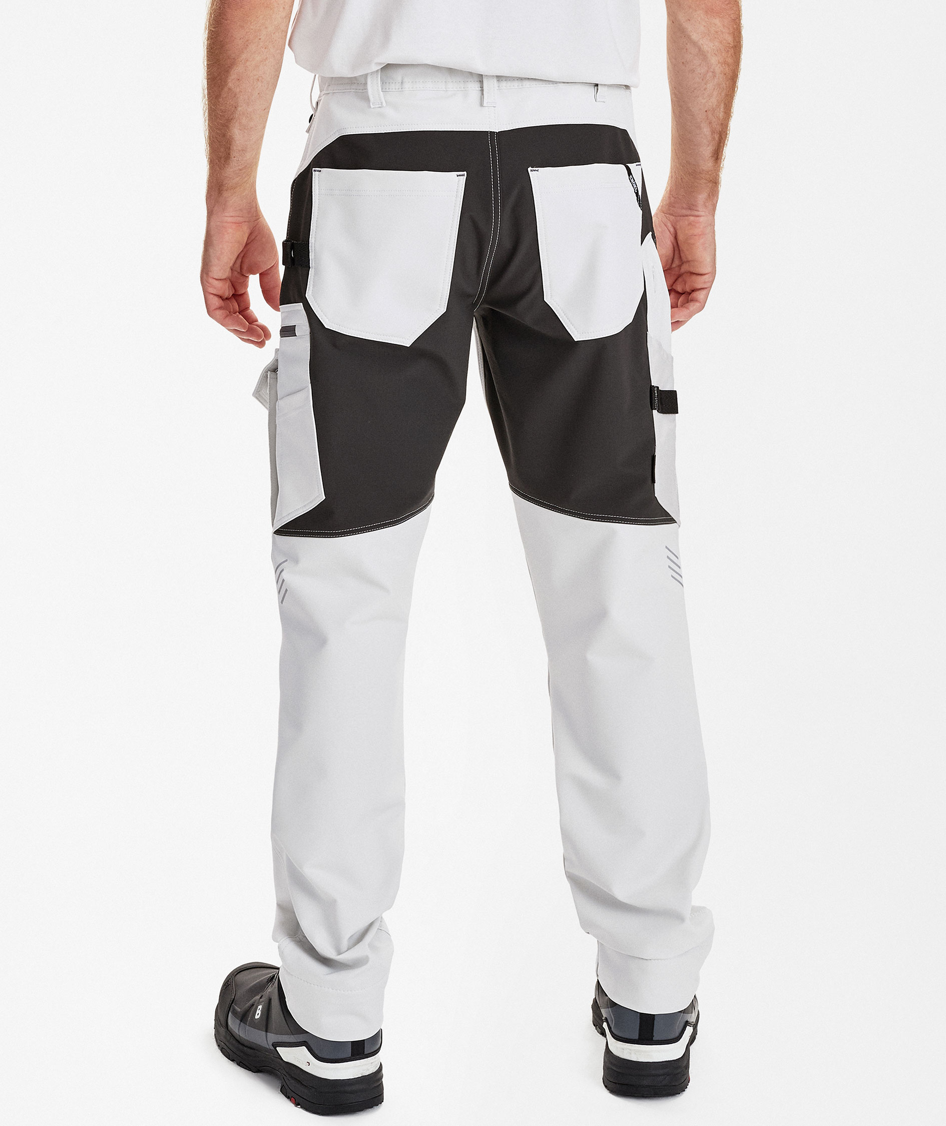 Engel Entire arbetsbyxa full stretch, Bone White/Anthracite Grey, large image number 4
