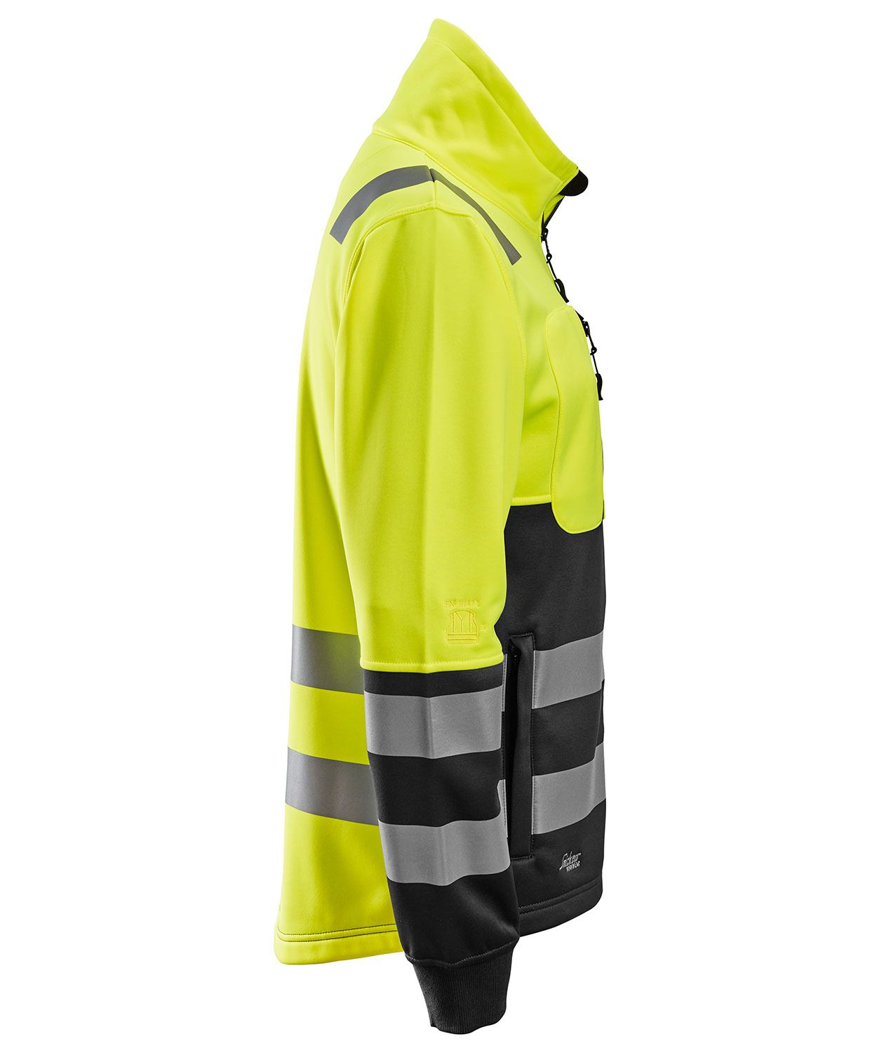 Snickers AllroundWork fleecejakke 8035, Hi-vis Gul/Svart, large image number 2