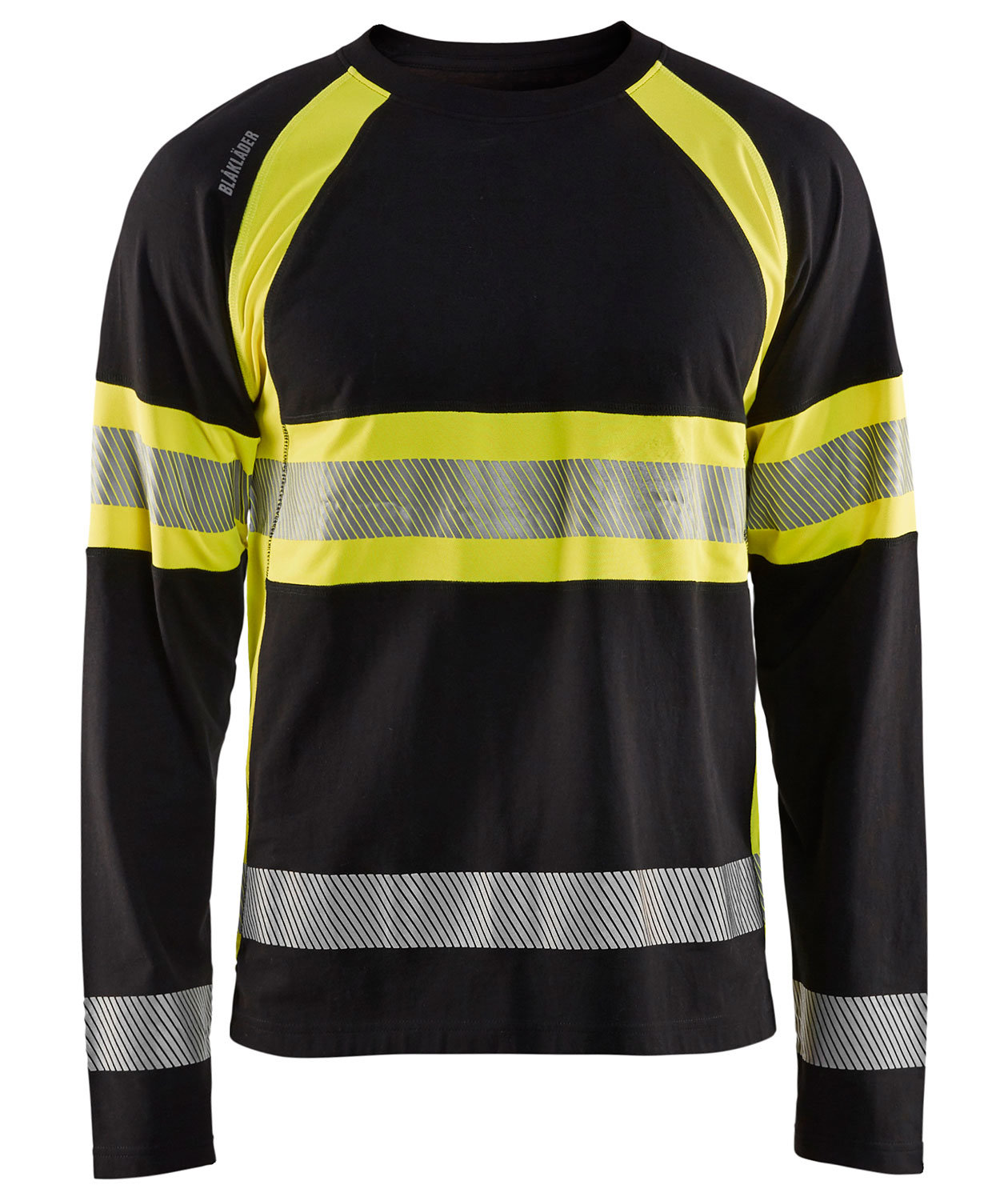 Bl&aring;kl&auml;der lang&aelig;rmet T-shirt, Sort/Hi-Vis Gul