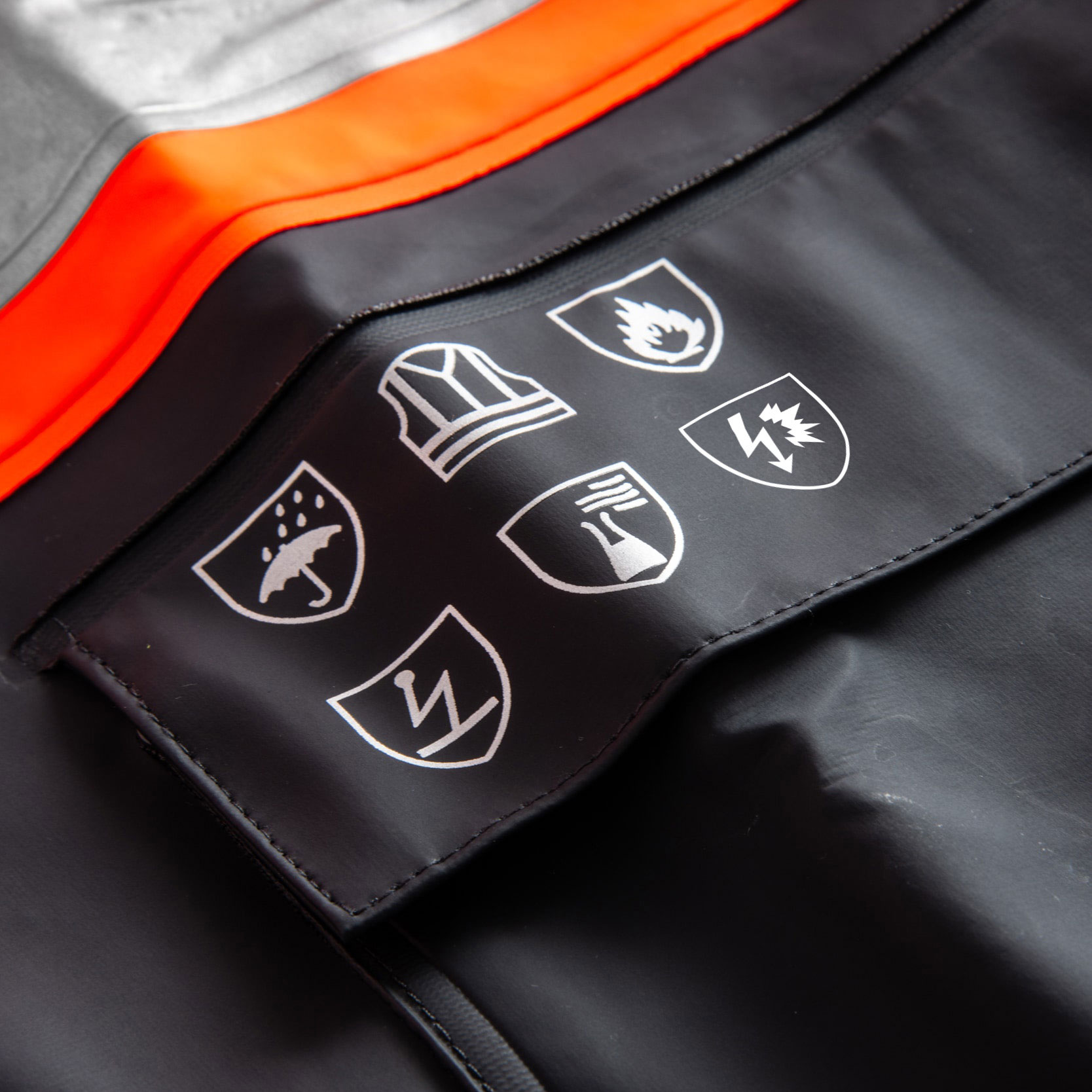 Lyngs&oslash;e Multinorm regnjakke, Hi-vis Oransje/Marinebl&aring;, large image number 3